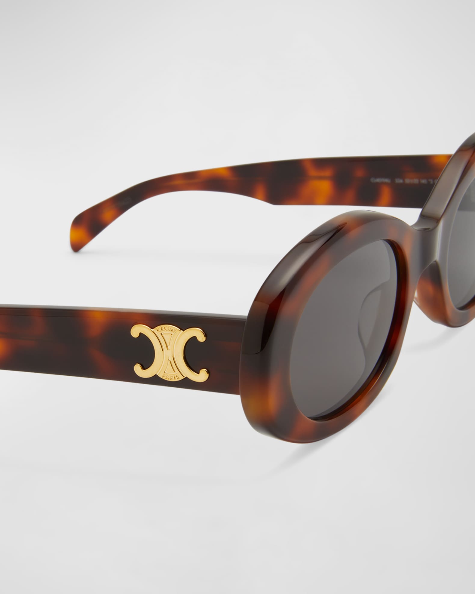 Celine Triomphe Logo Oval Acetate Sunglasses | Neiman Marcus