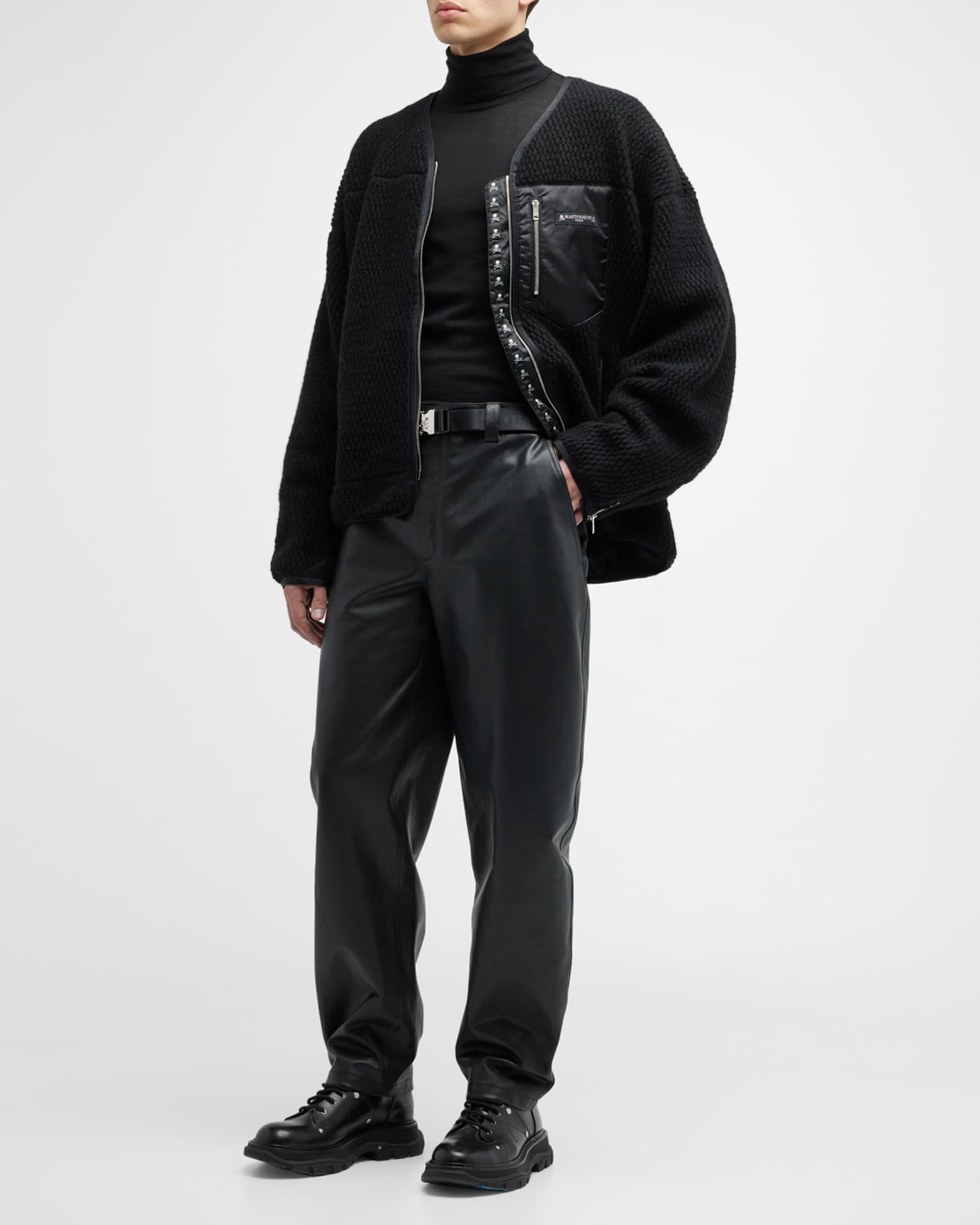 MASTERMIND WORLD Men's Textured Multi-Zip Jacket | Neiman Marcus