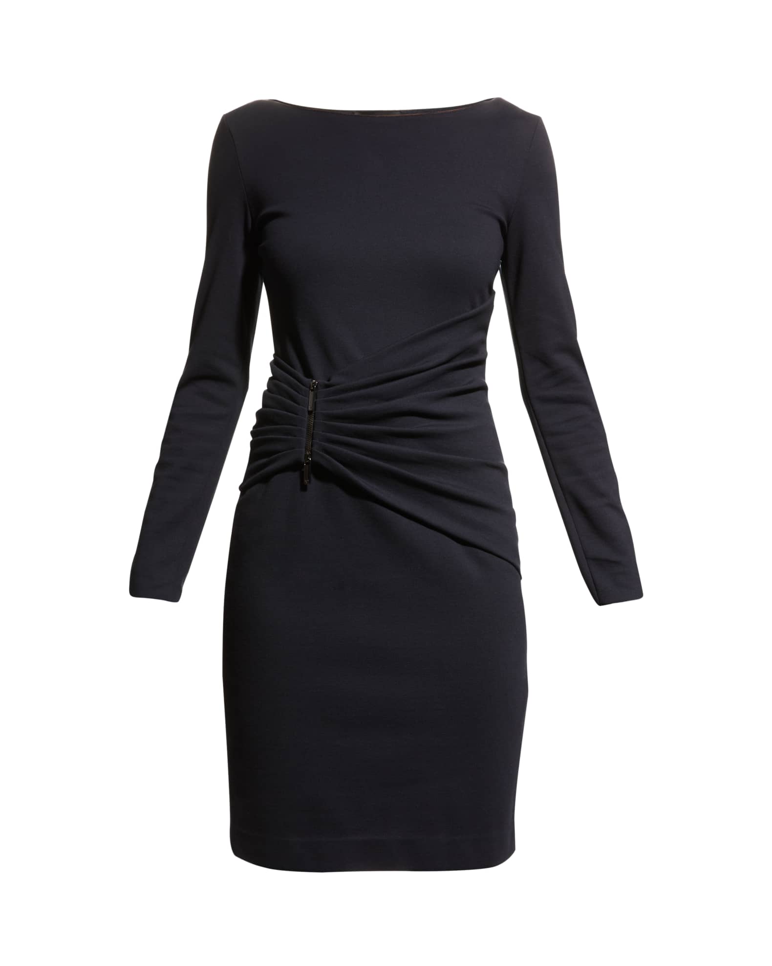 Ruched Jersey Bateau-Neck Dress 0