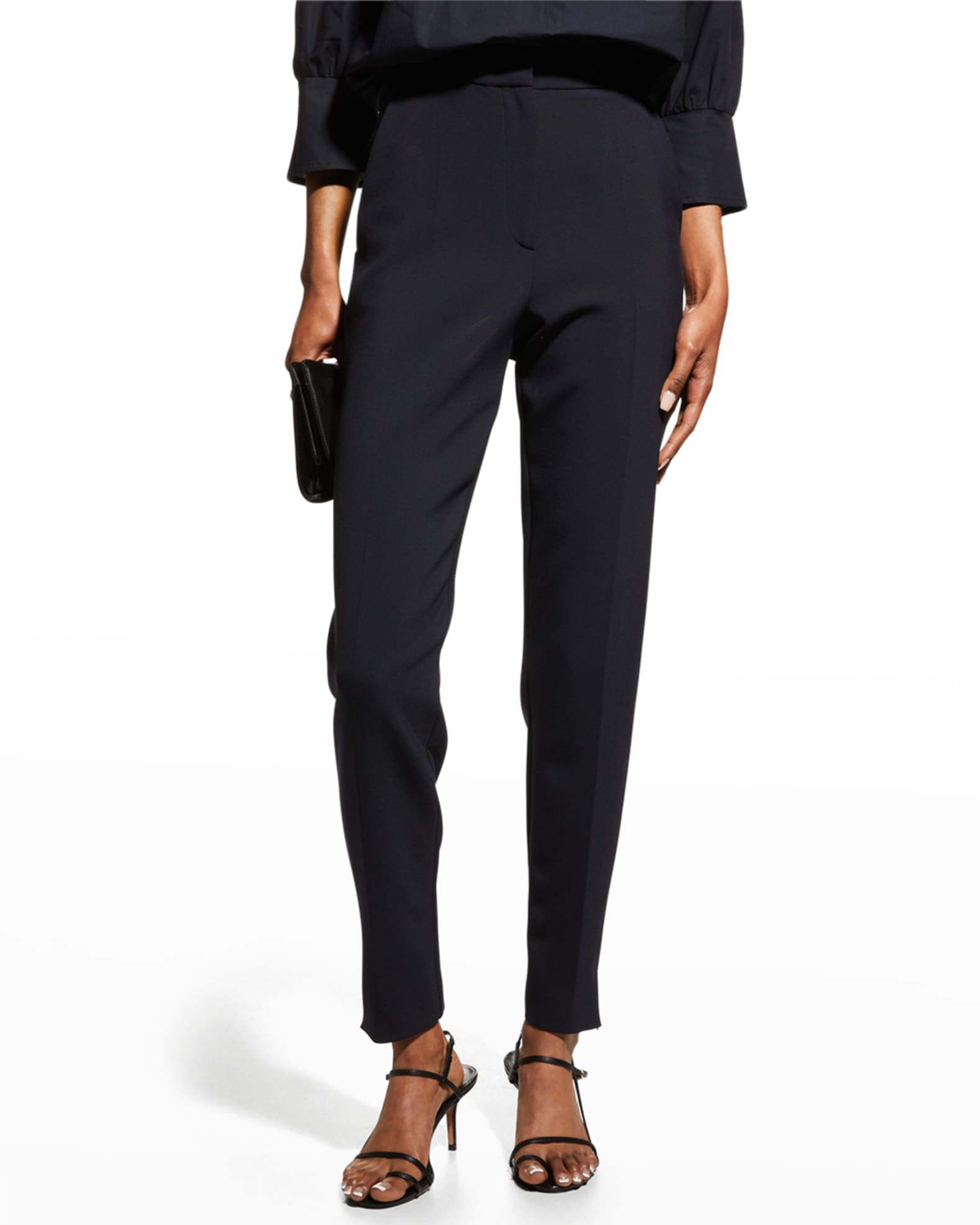 Emporio Armani Tapered High-Rise Trousers | Neiman Marcus