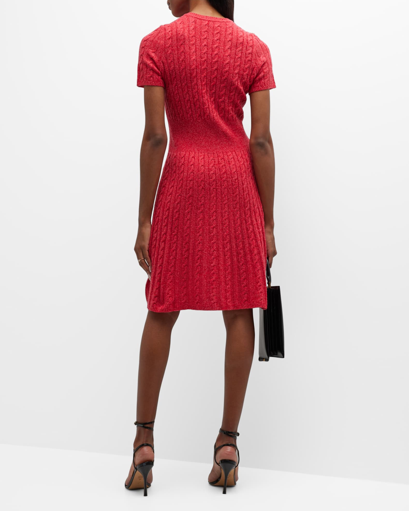 Emporio Armani ShortSleeve CableKnit Wool Dress Neiman Marcus