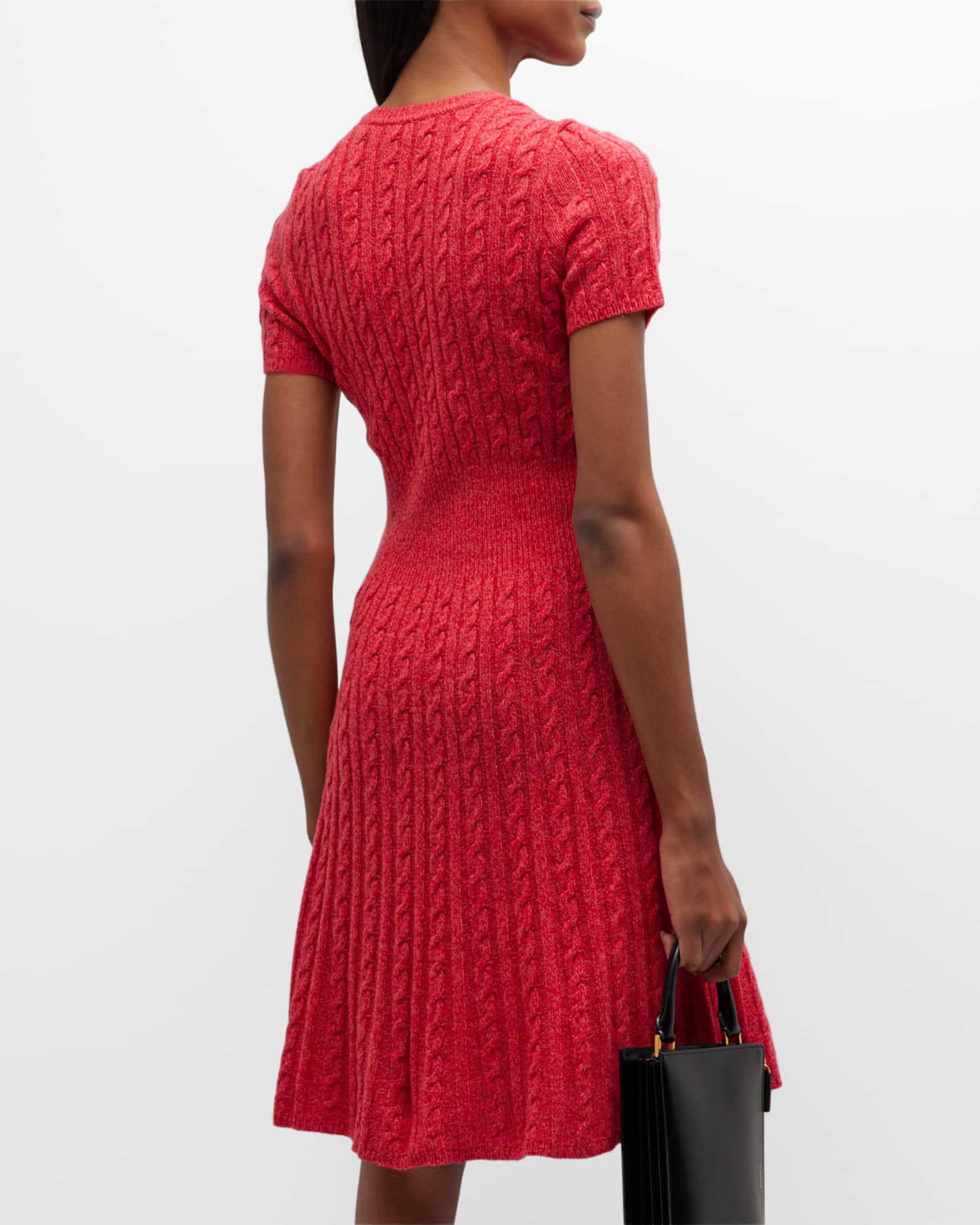 Emporio Armani ShortSleeve CableKnit Wool Dress Neiman Marcus