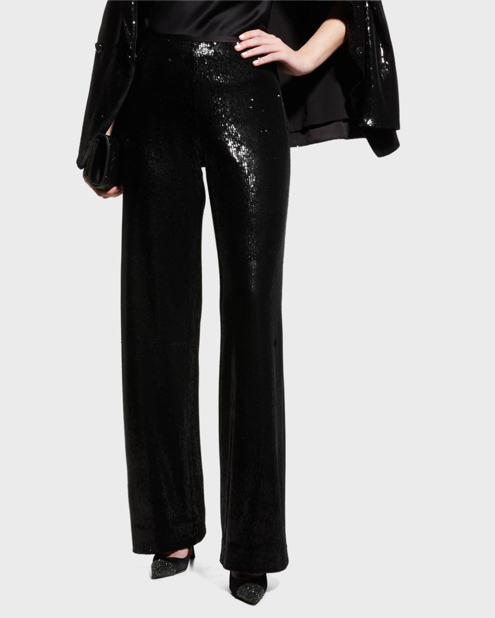CHIARA Black Sequin Trouser
