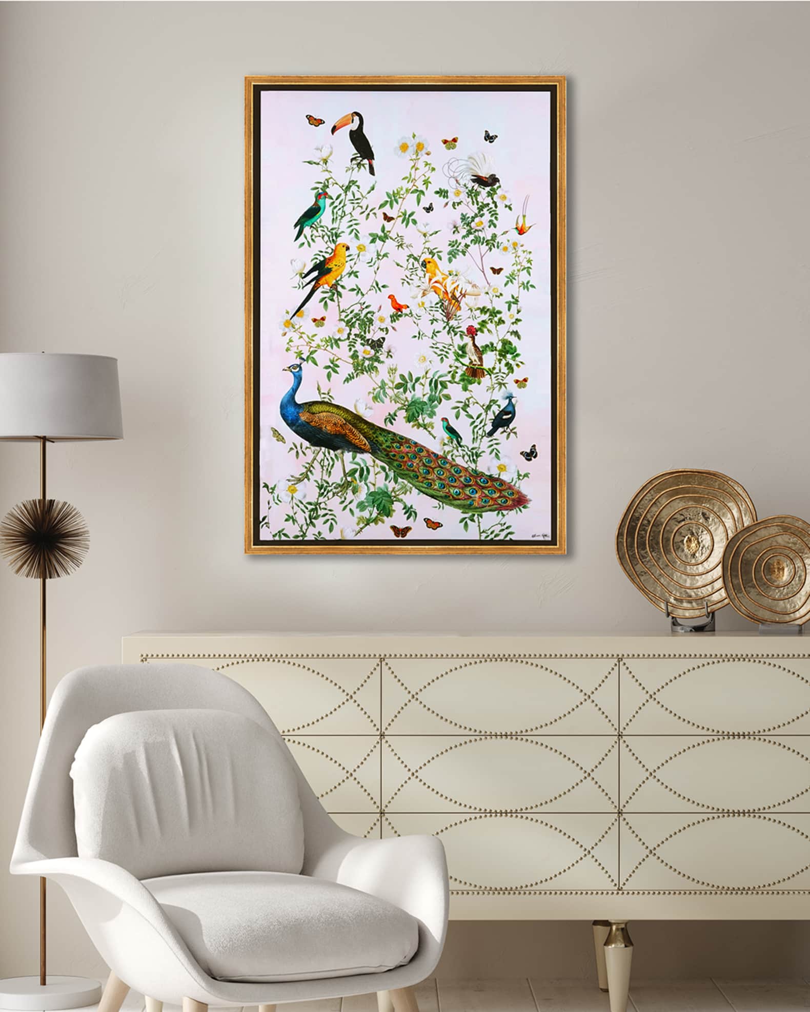 "Wildlife Chinoiserie" Giclee on Canvas 1