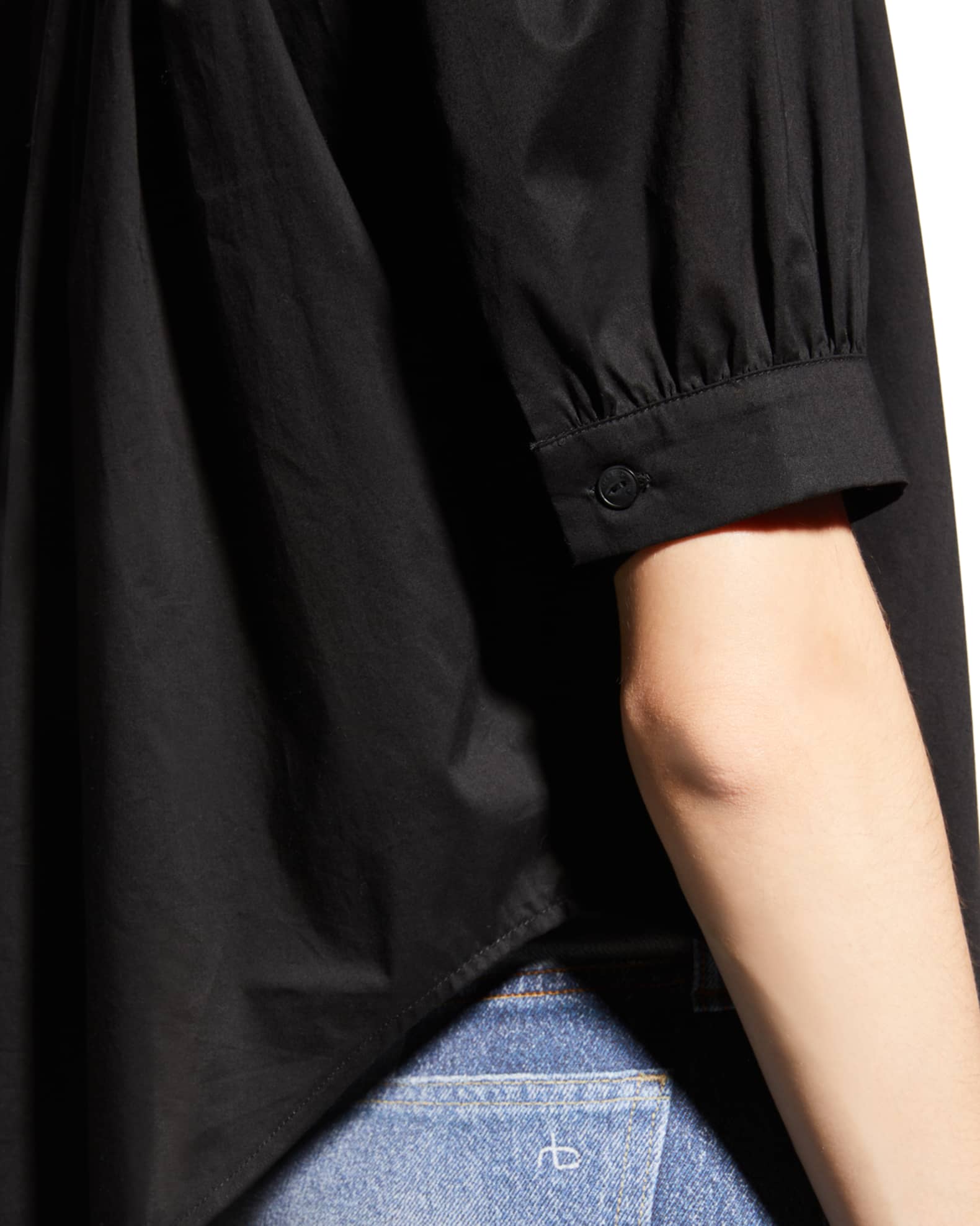 Rag & Bone Jordan Collared ButtonFront Pleated Top Neiman Marcus