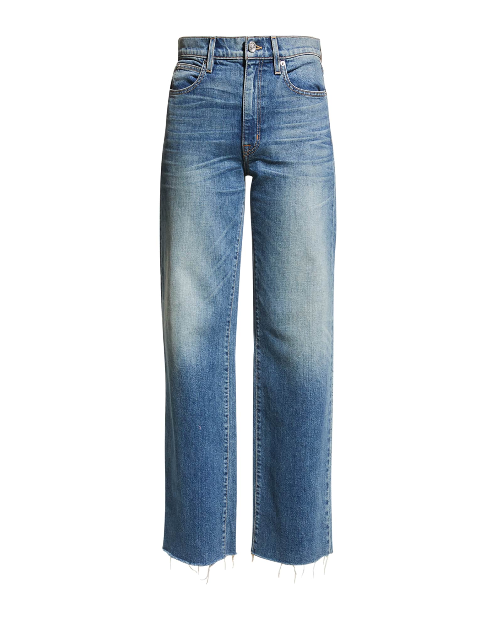 SLVRLAKE Grace Raw Hem Wide-Leg Jeans | Neiman Marcus