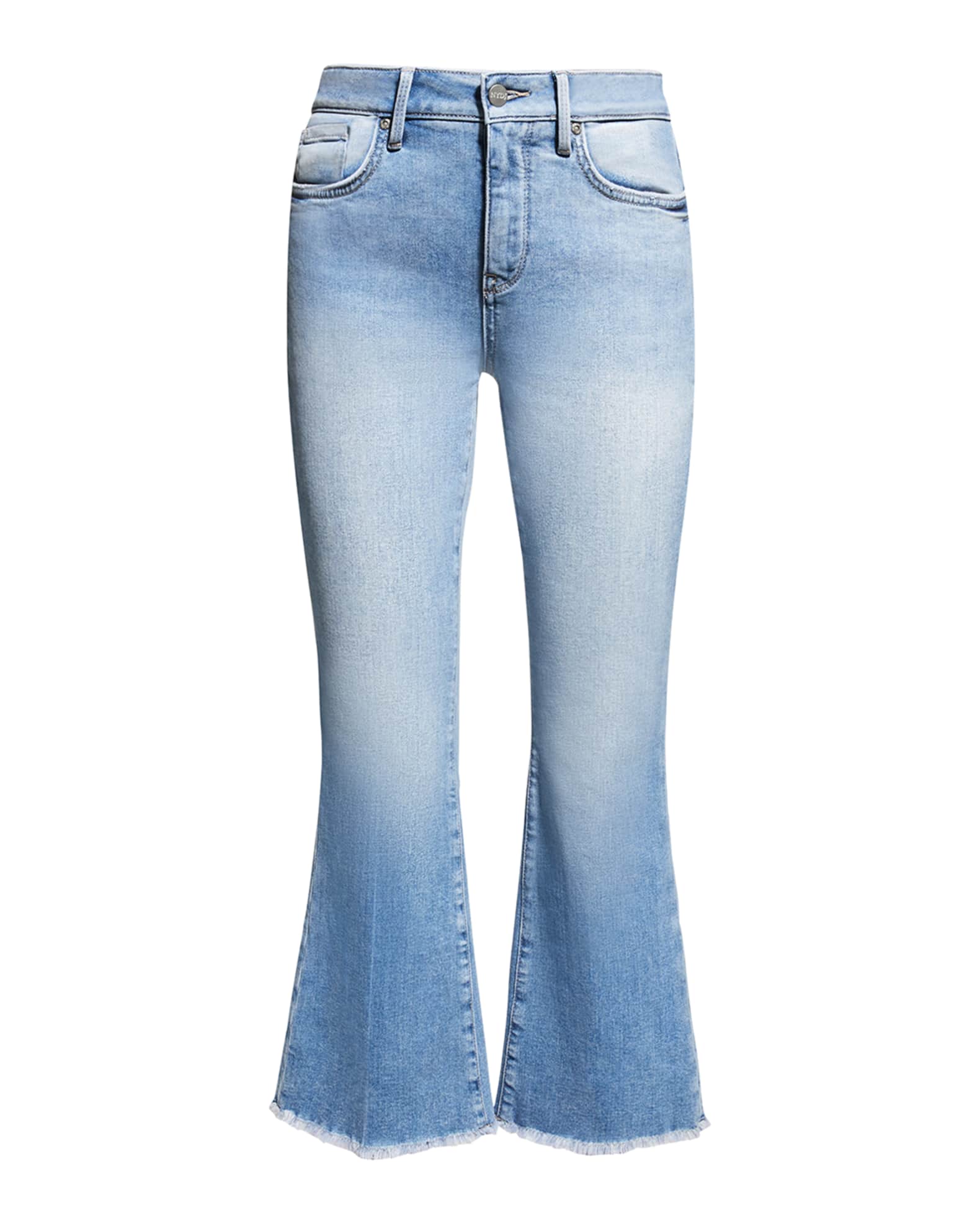 NYDJ Ava Frayed Flared Ankle Jeans Neiman Marcus