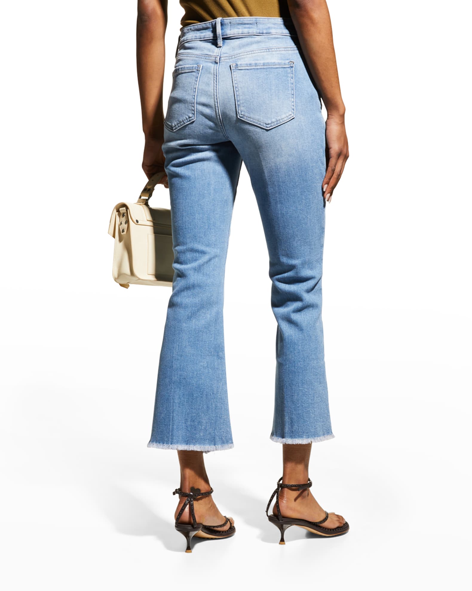 NYDJ Ava Frayed Flared Ankle Jeans Neiman Marcus