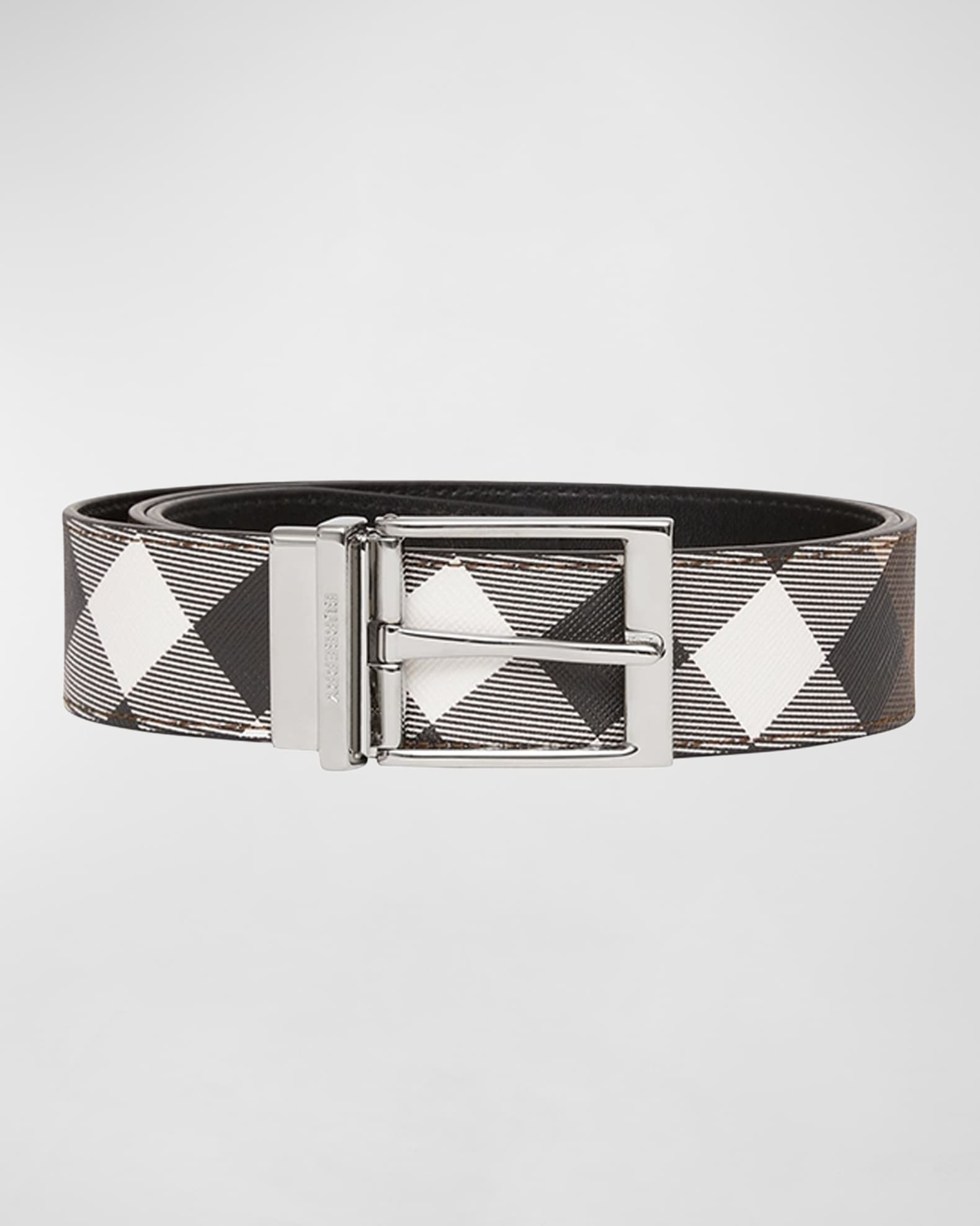 Burberry Reversible Vintage Check Print Belt - Brown