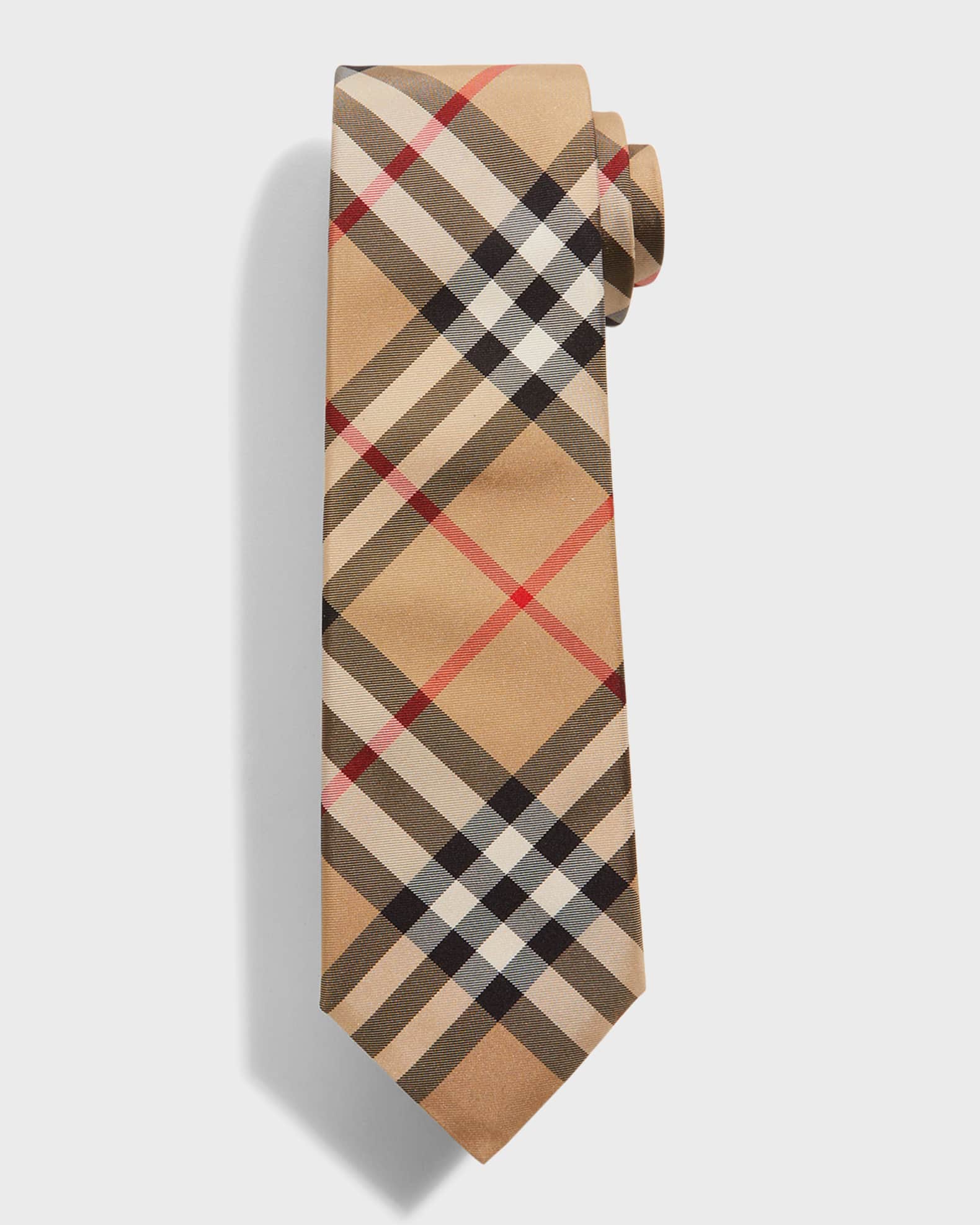 Burberry manston check silk tie 2025