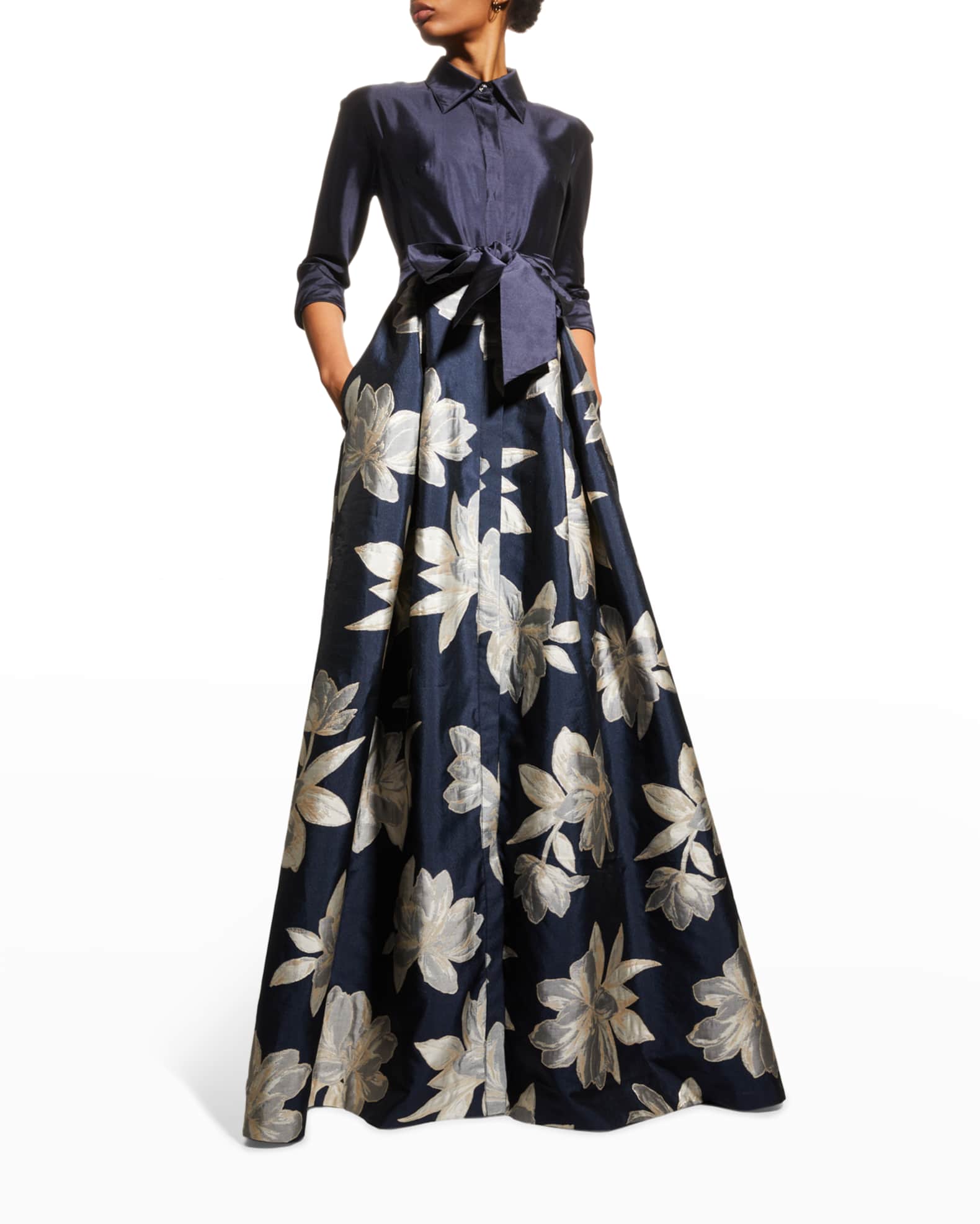 short semi formal dresses for juniors After Six 1555 One-shoulder Chiffon Maxi Dress With Shirred Front Slit – YDG
