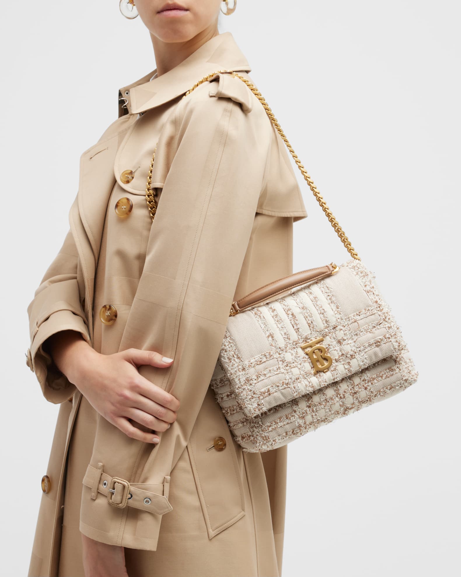 Burberry Lola Small Needle Punch Check Crossbody Bag Neiman Marcus