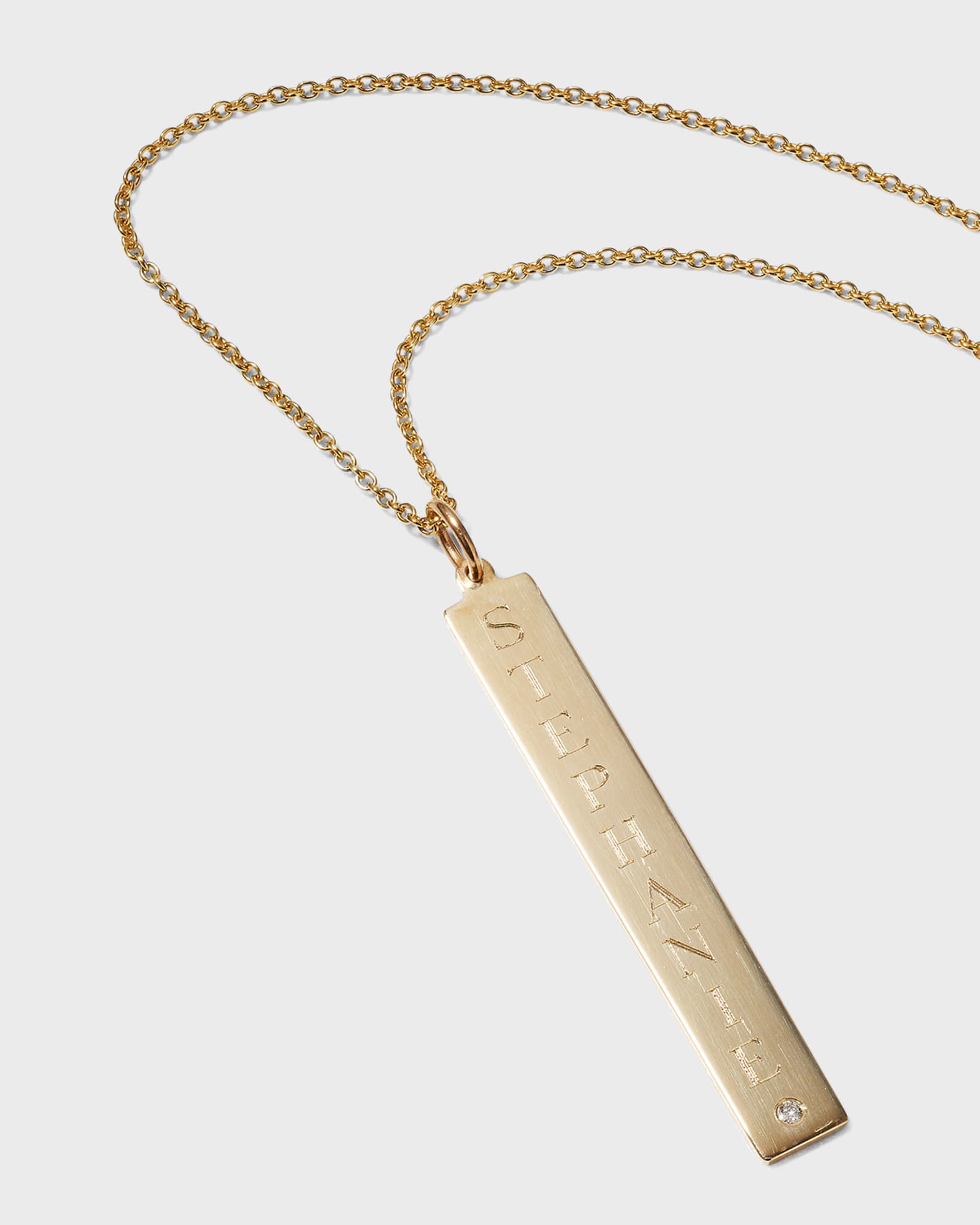 Leigh 14K Gold Personalized ID Pendant Necklace with Diamond 0