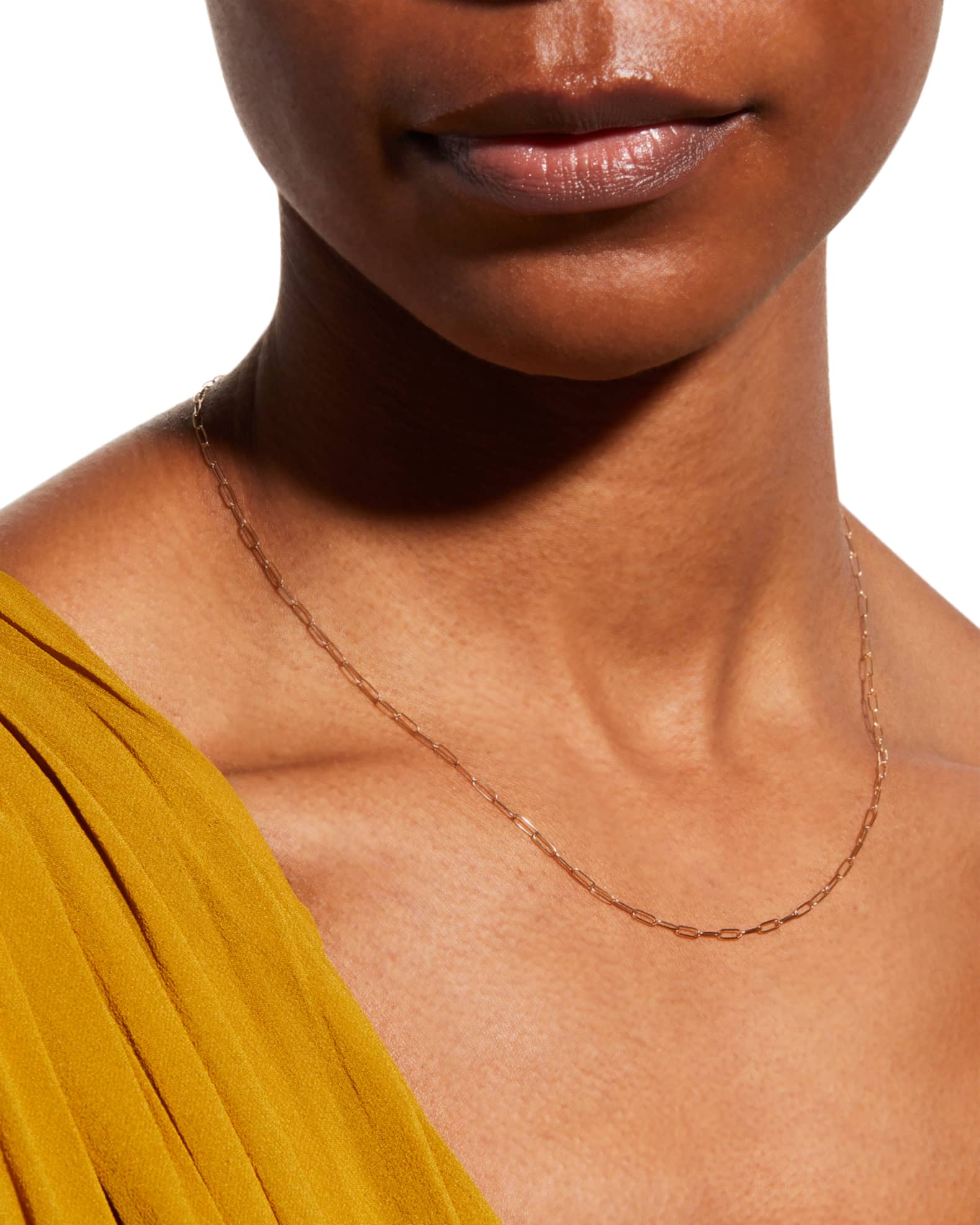 Melange 14K Gold Paper Clip Chain Necklace 1