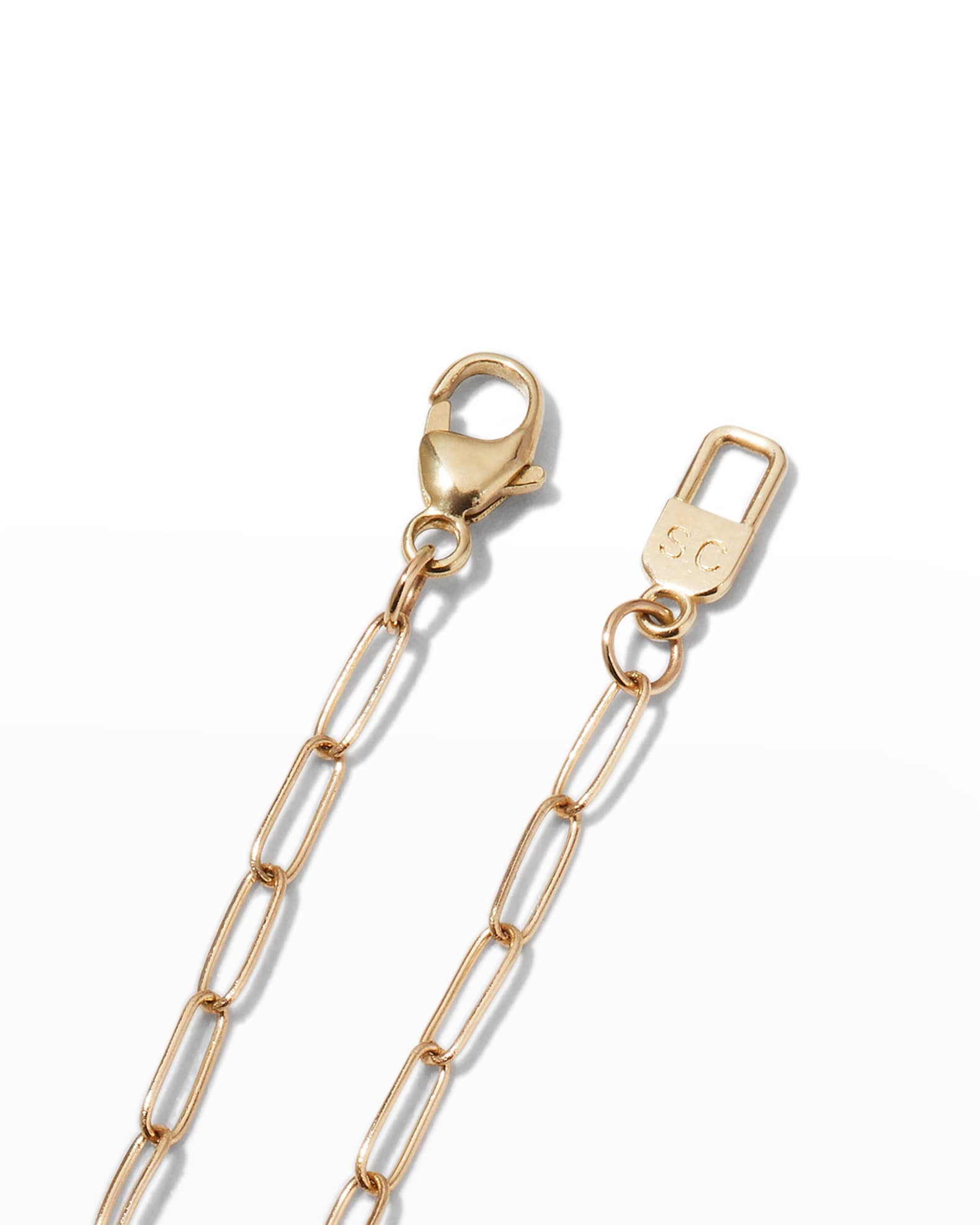Sarah Chloe Melange 14K Gold Paper Clip Chain Necklace | Neiman Marcus