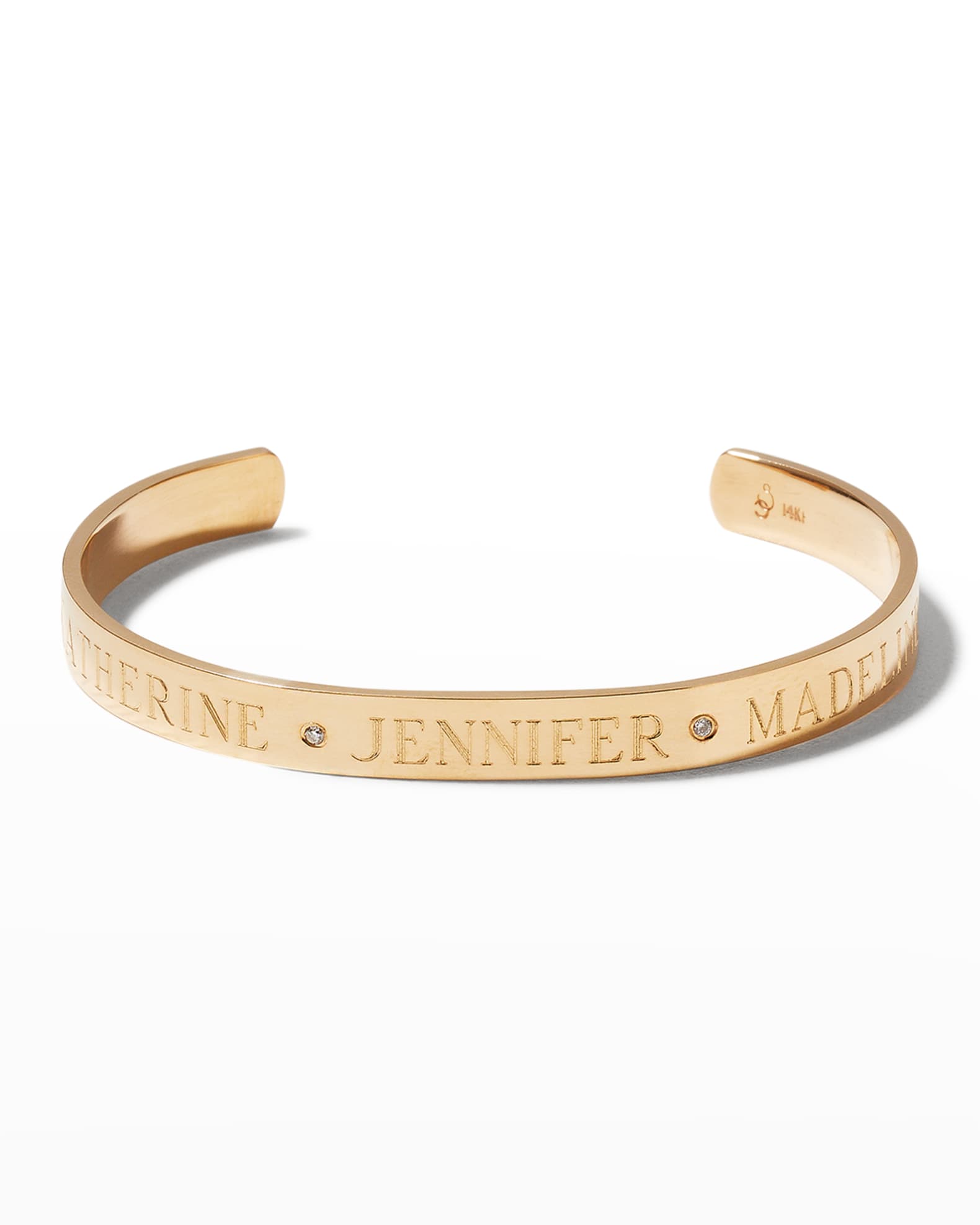 Ciela 14K Gold Trio Name Cuff with Accent Diamonds 0