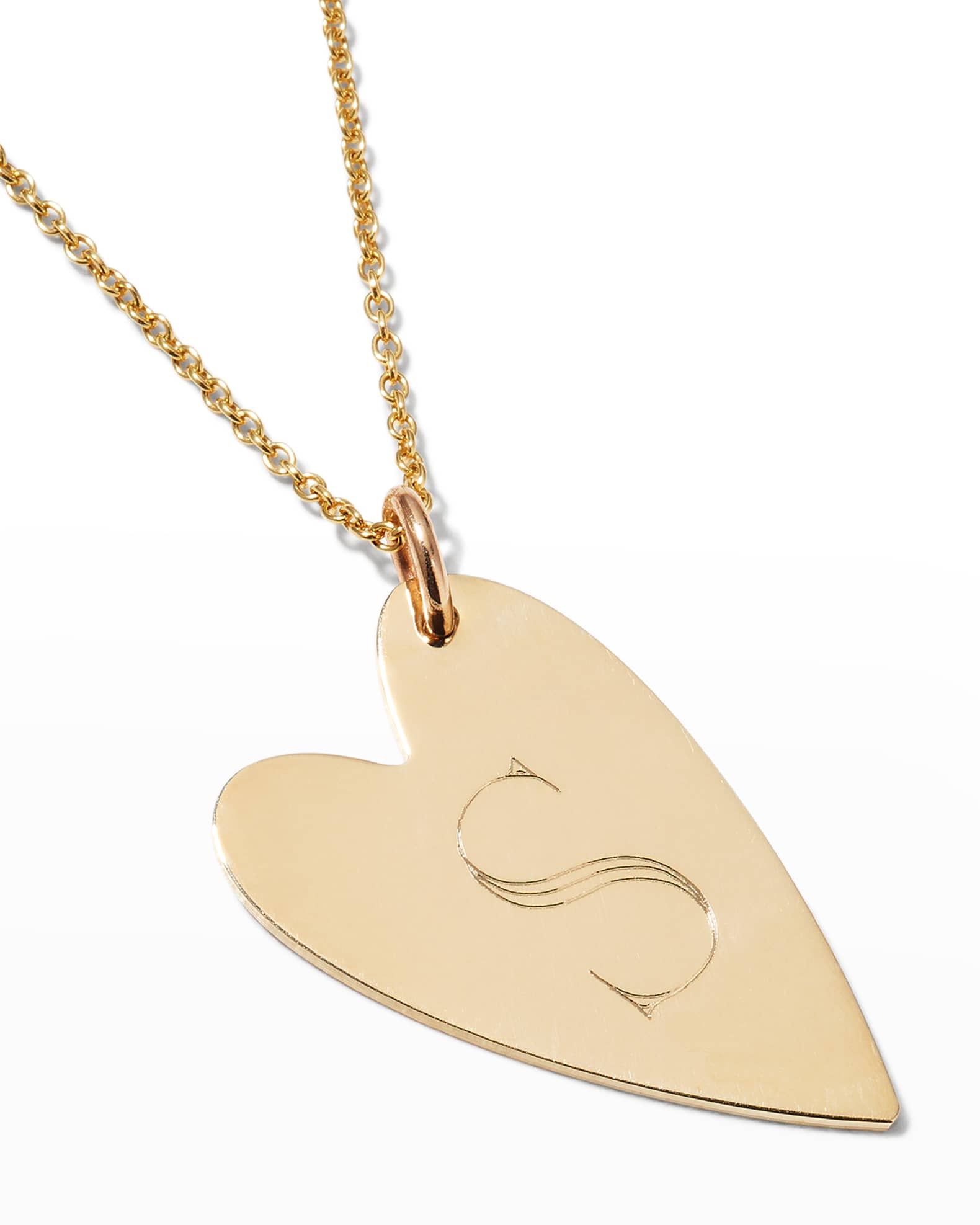 Melange 14K Gold Brie Asymmetrical Initial Heart Charm 1