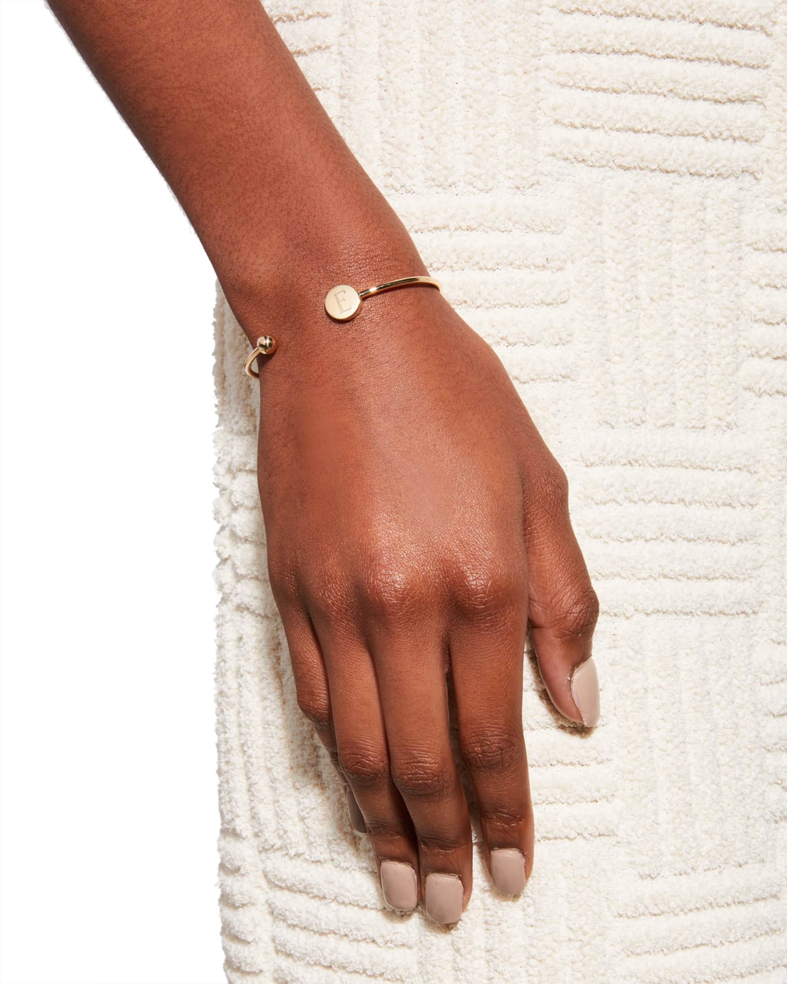 Elle 14K Gold Single Initial Bangle 1