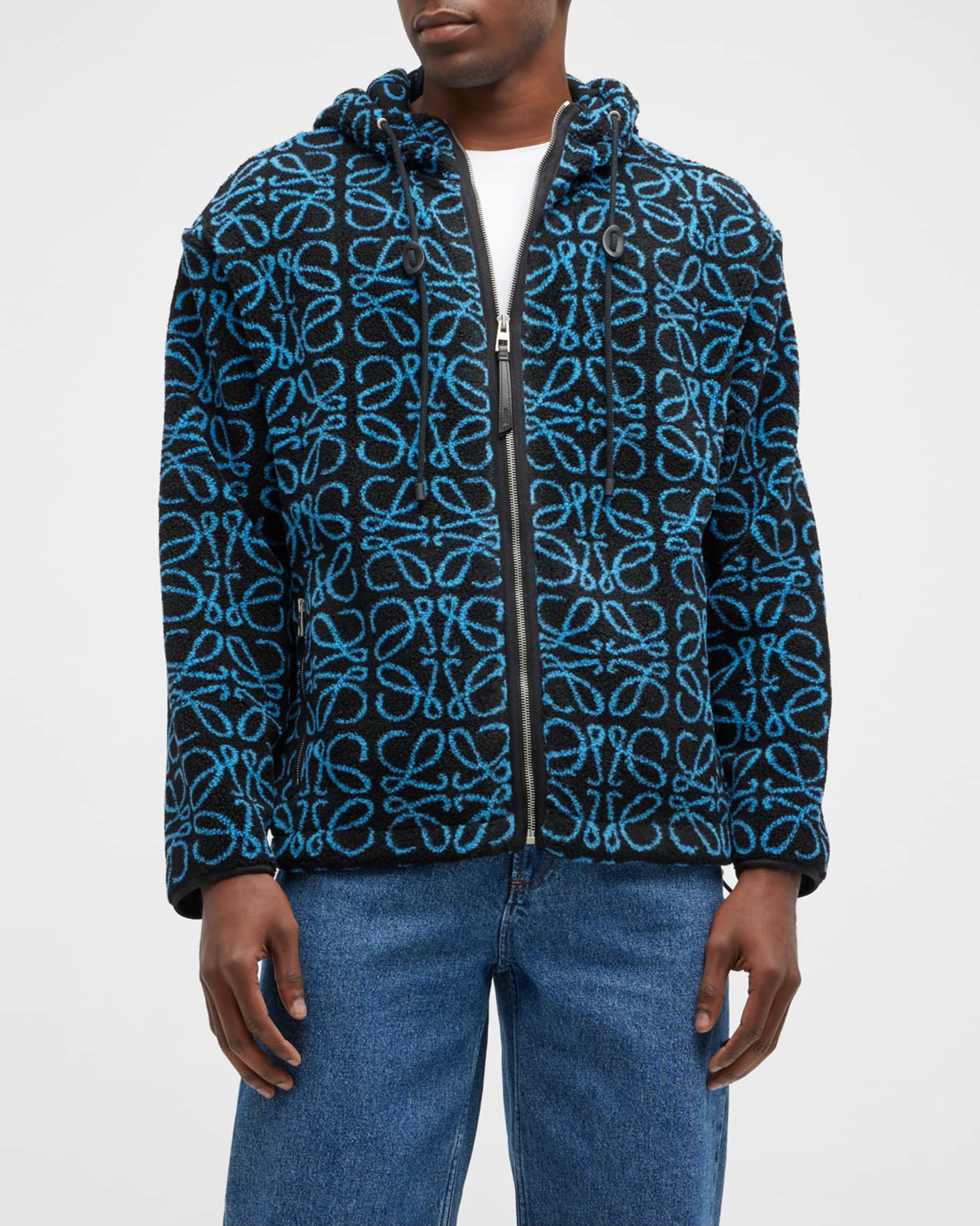 Luxury Anagram jacquard fleece jacket for Men LOEWE Men Clothing Jackets Fleece Jackets 