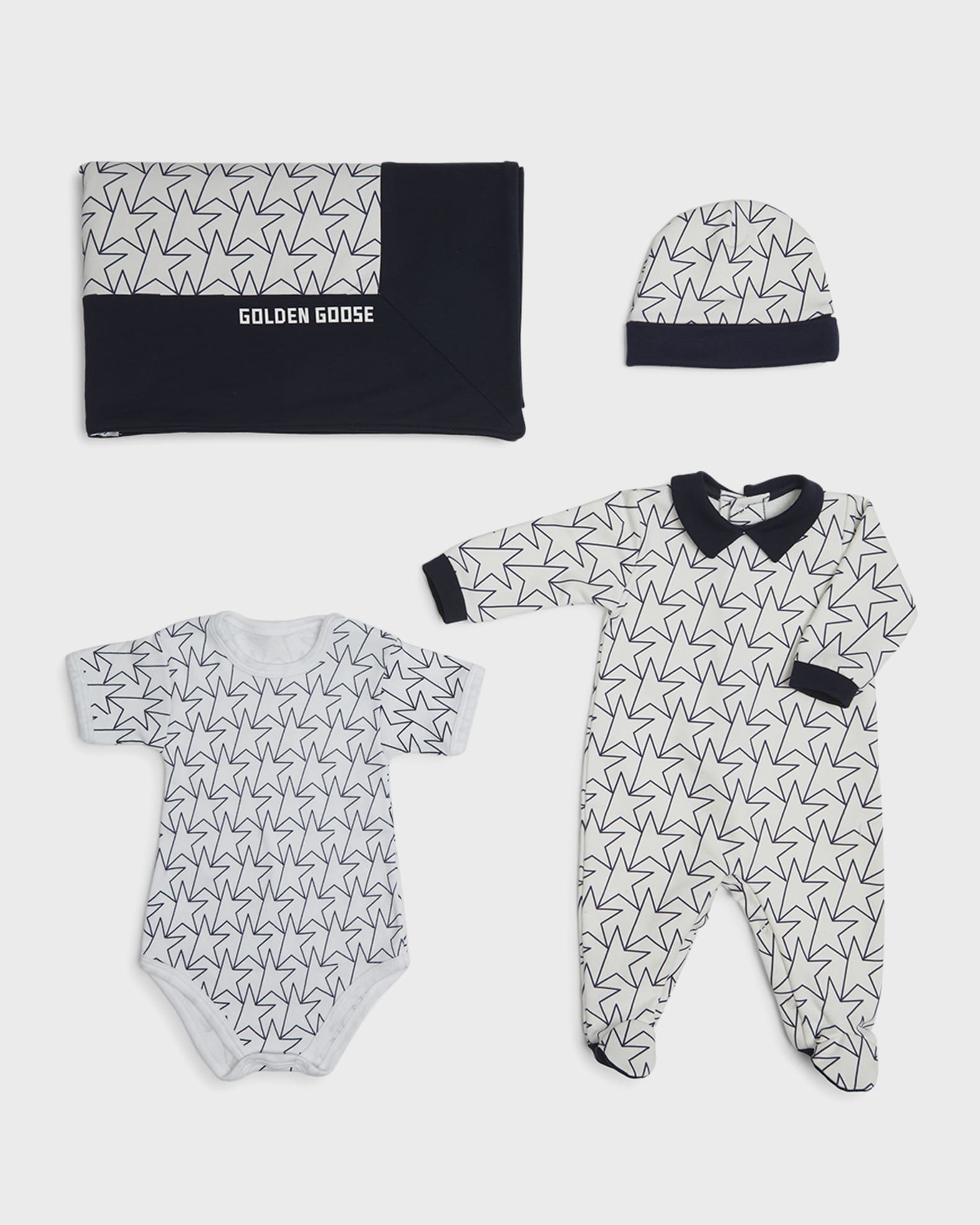 Golden Goose Kids star-print babygrow set - White