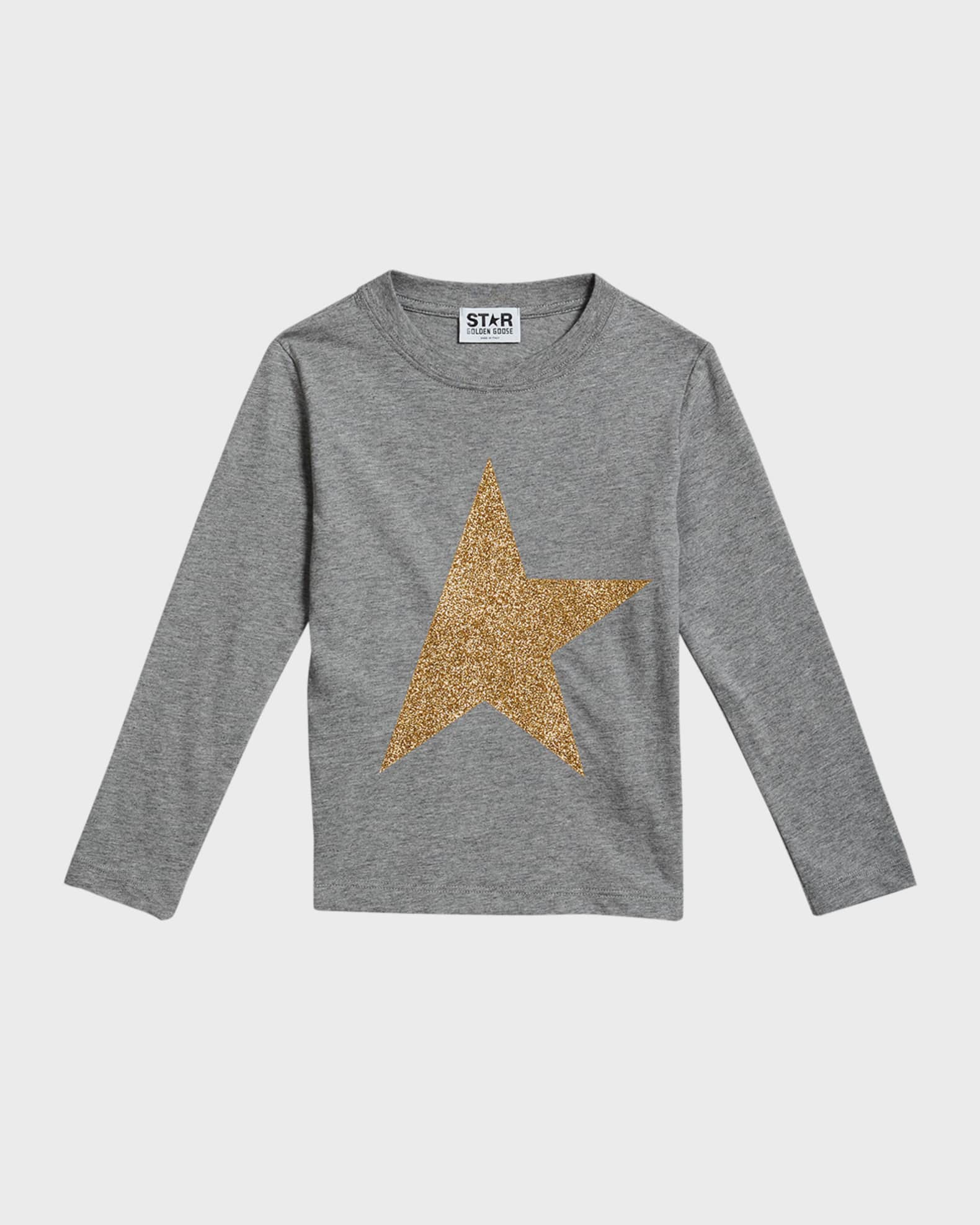 Golden Goose Girl's Long-Sleeve Star T-Shirt, Size 4-10