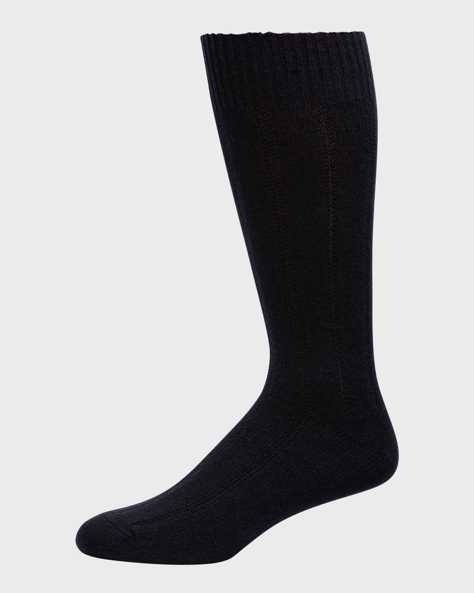 Men s Rib Cashmere Crew Socks