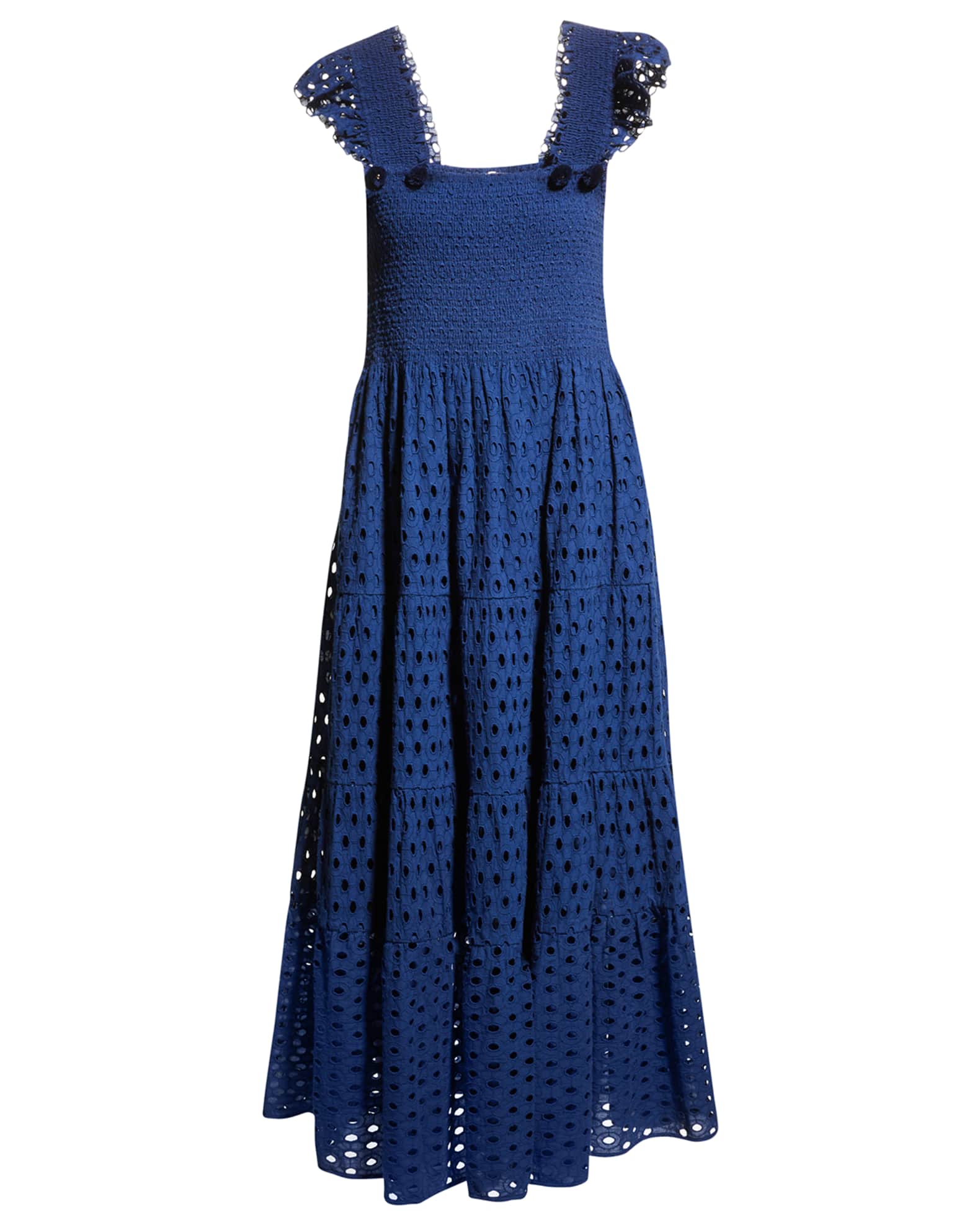 Figue Madi Tiered Eyelet Midi Dress | Neiman Marcus