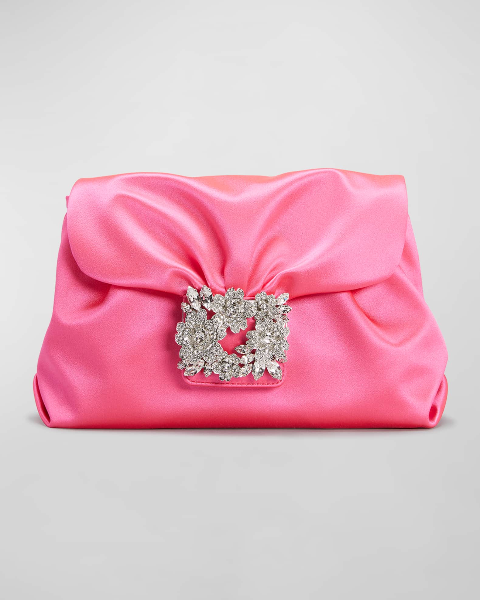 Roger Vivier Mini Bouquet Strass Drape Clutch Bag | Neiman Marcus