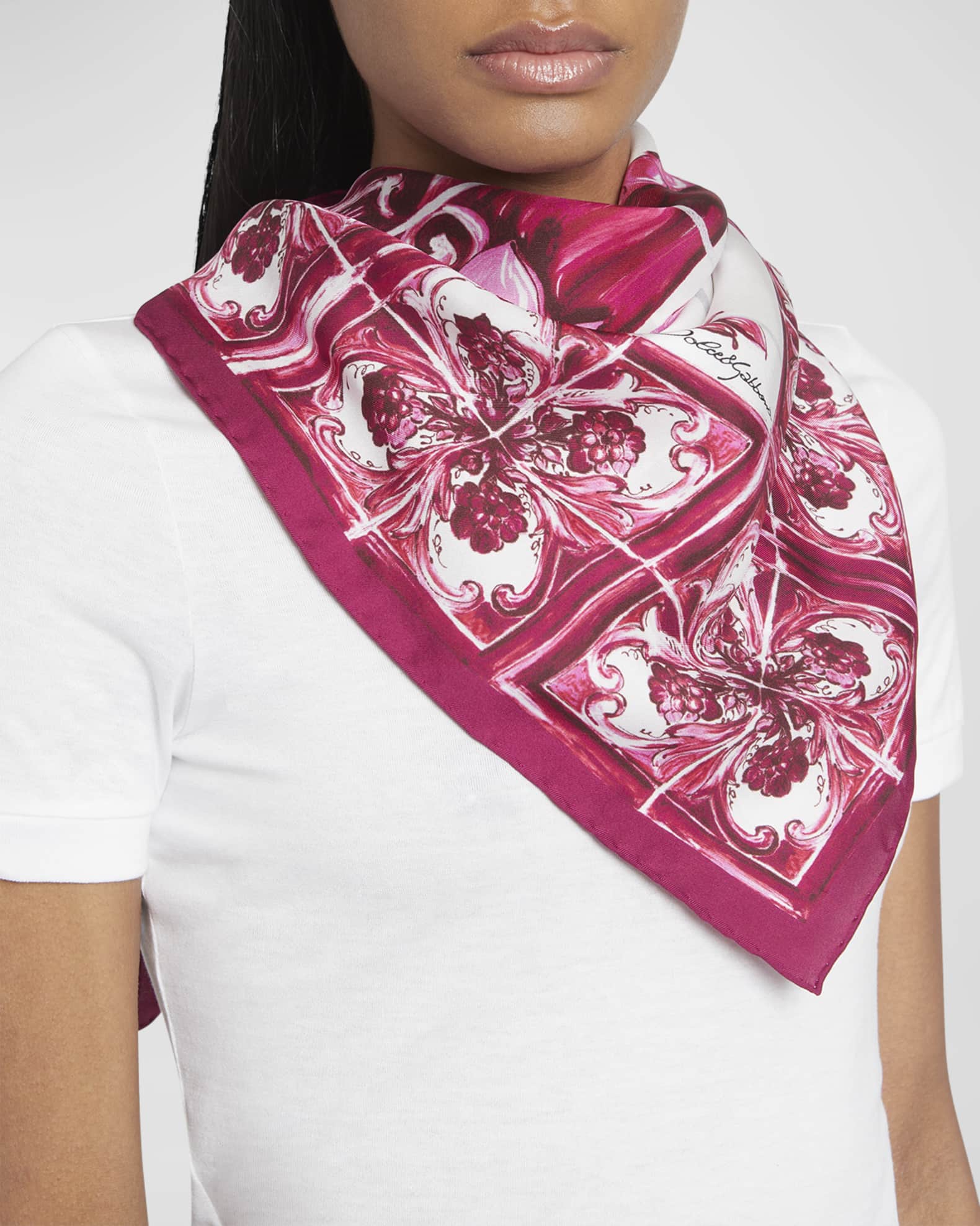 Maiolica Twill Silk Scarf