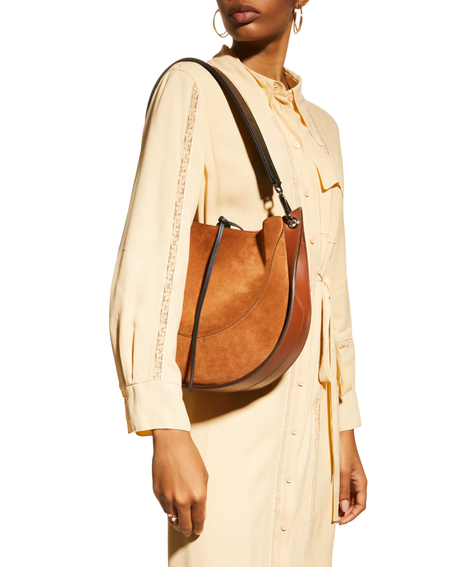 Proenza Schouler Arch Mix-Leather Shoulder Bag | Neiman Marcus