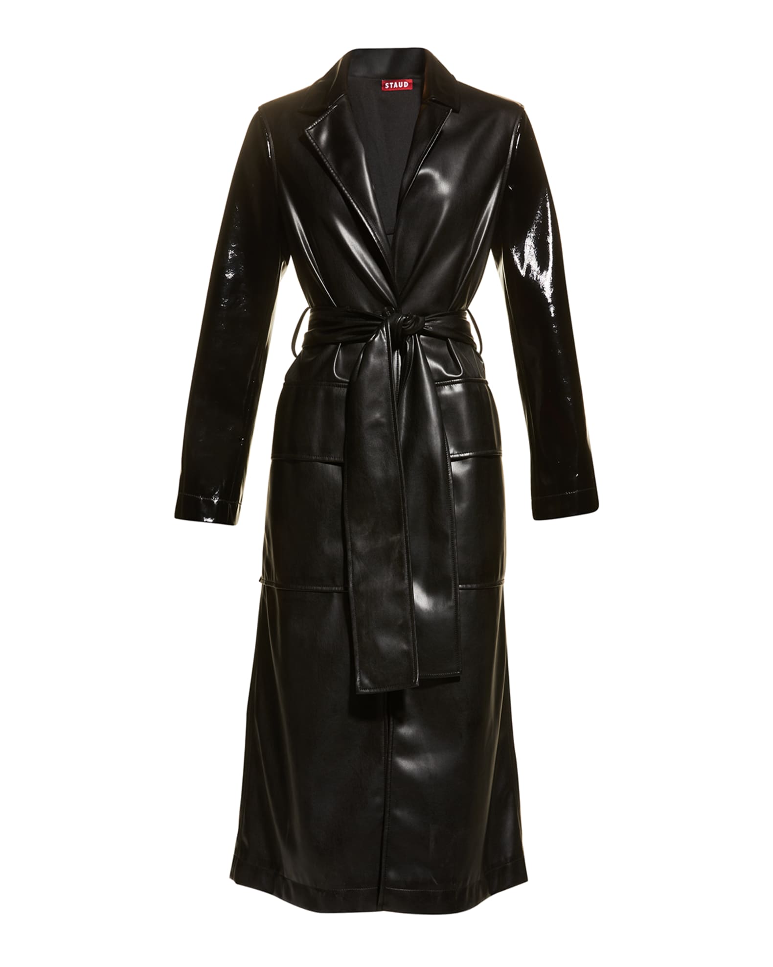 Staud Ashley Vegan Leather Trench Coat | Neiman Marcus