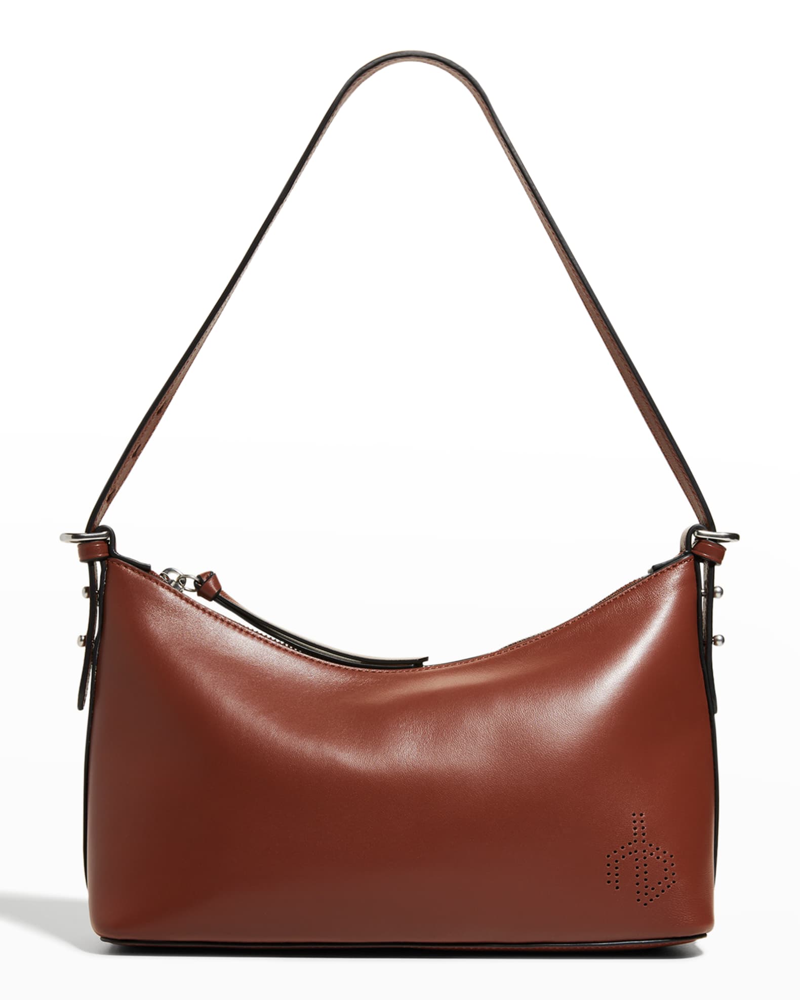 Zip Leather Shoulder Bag