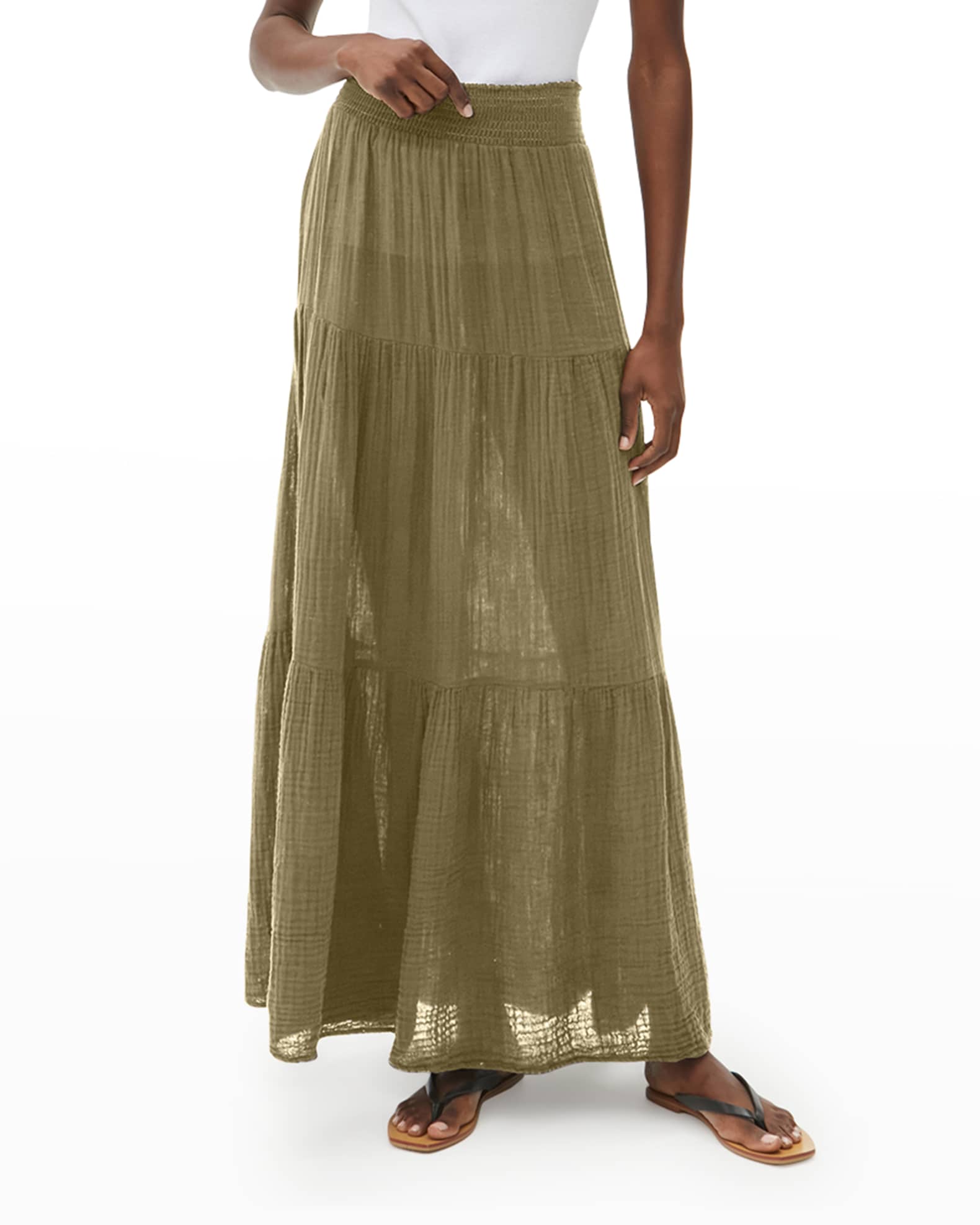 Michael Stars Sandy Tiered Gauze Maxi Skirt Neiman Marcus