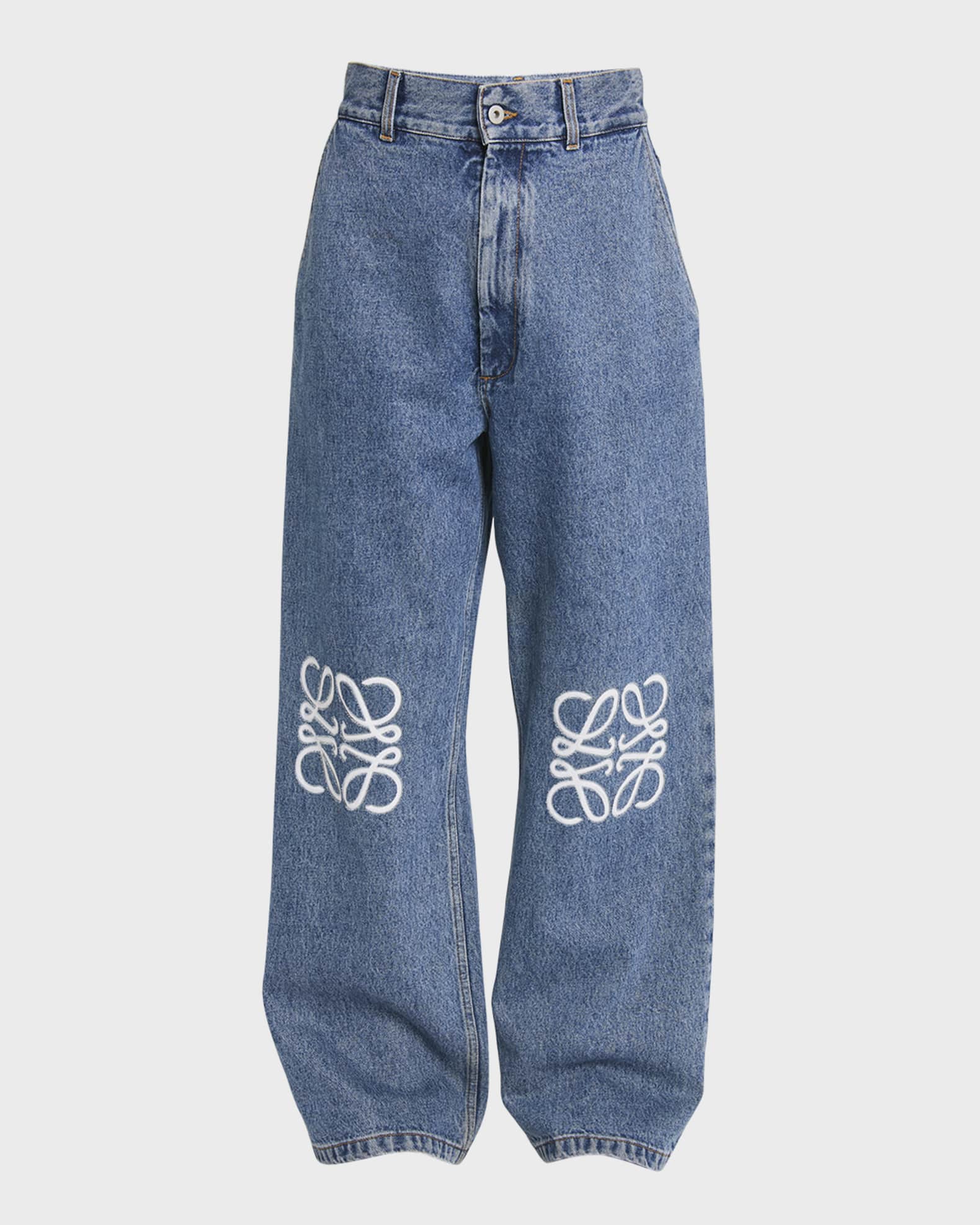 Anagram baggy jeans in denim Blue - LOEWE