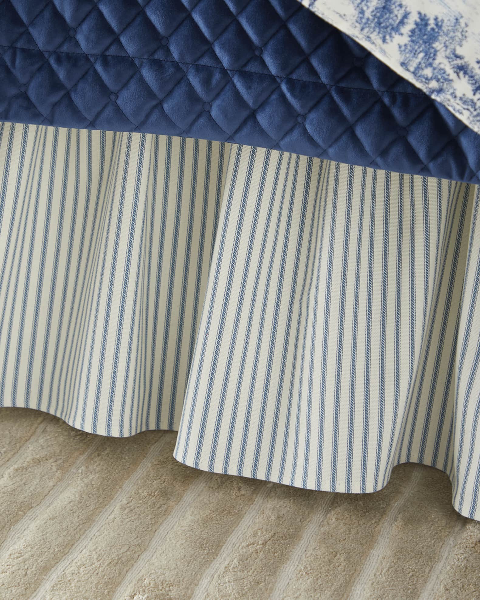 Serene Scenes Striped Ruffled Bed Skirt 0