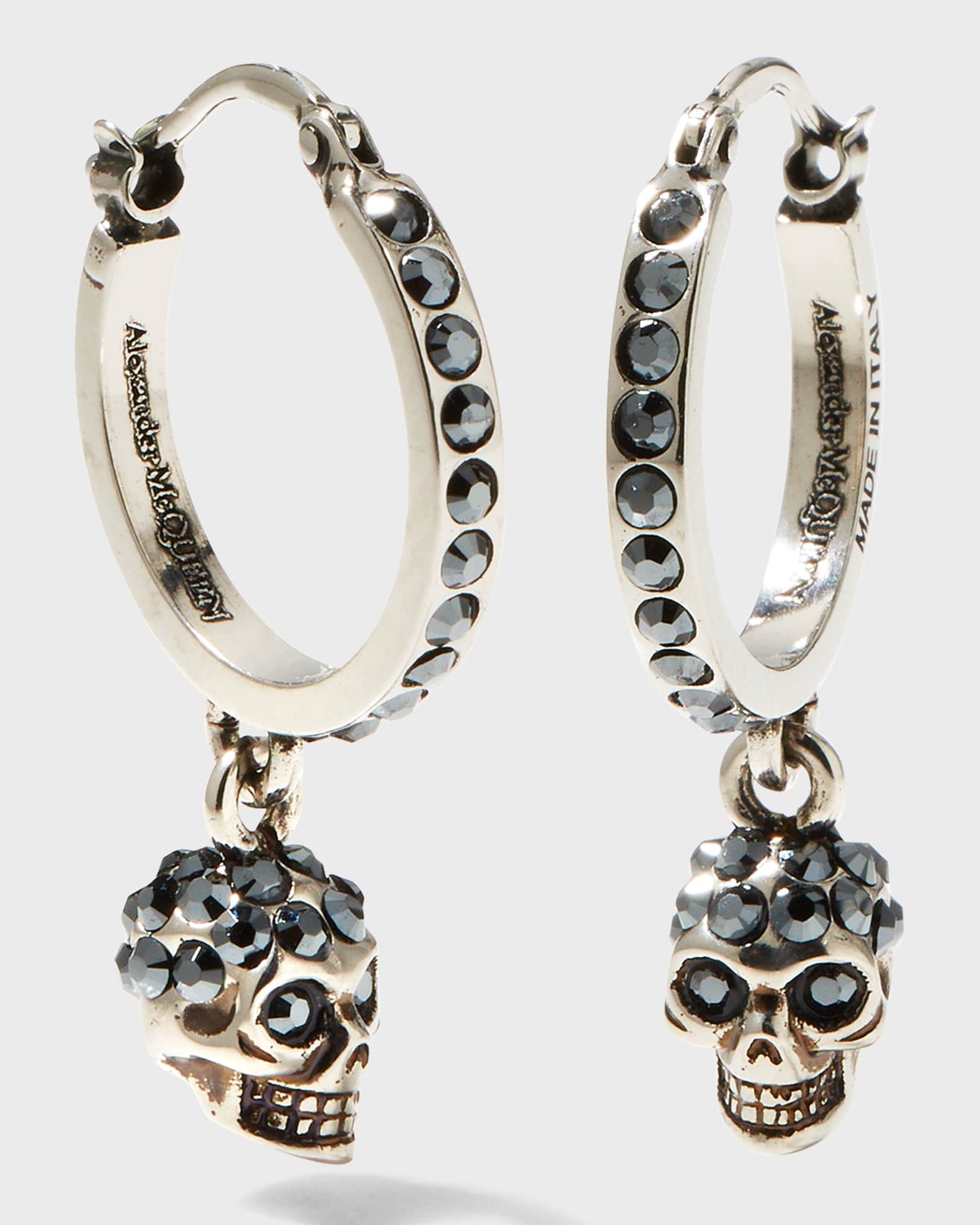 Alexander mcqueen on sale skull hoop earrings