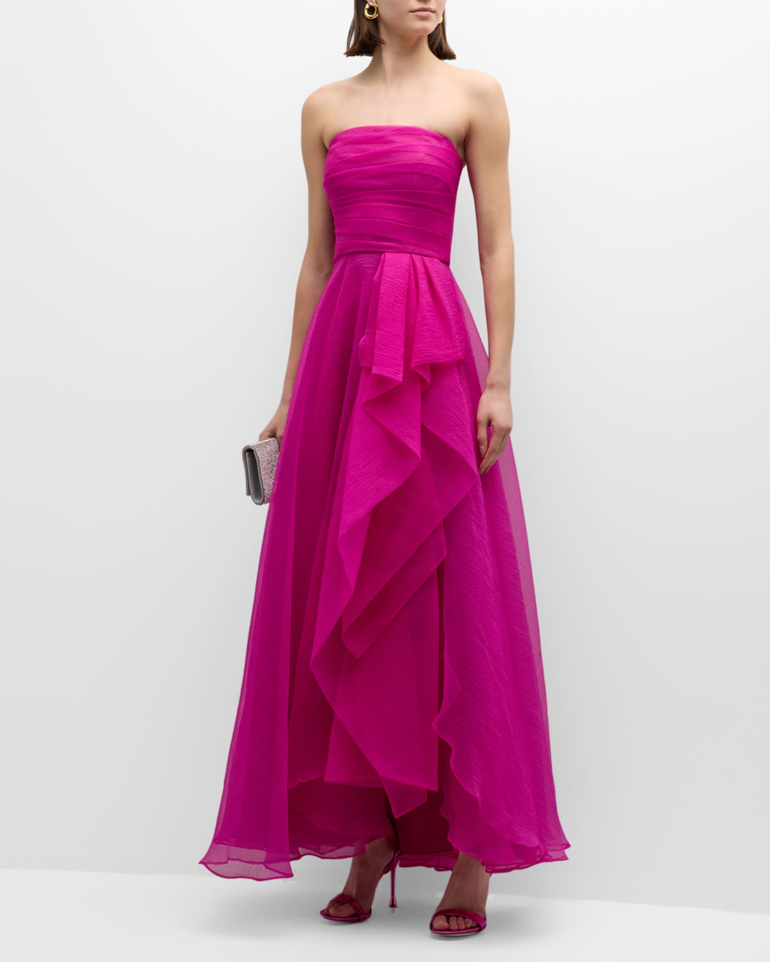 Theia Teresa Draped Strapless Gown | Neiman Marcus