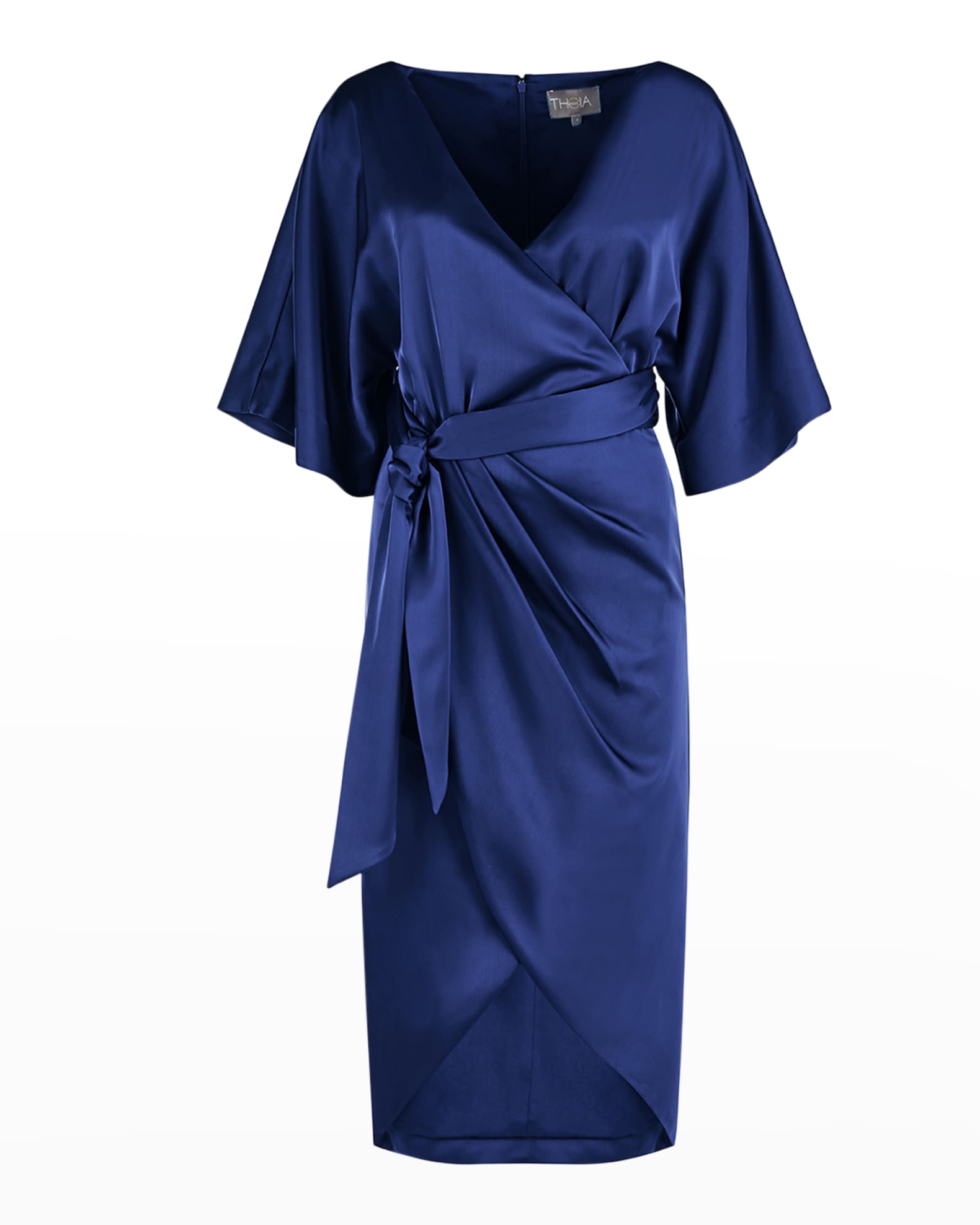 Theia Alicia FauxWrap Cocktail Dress Neiman Marcus