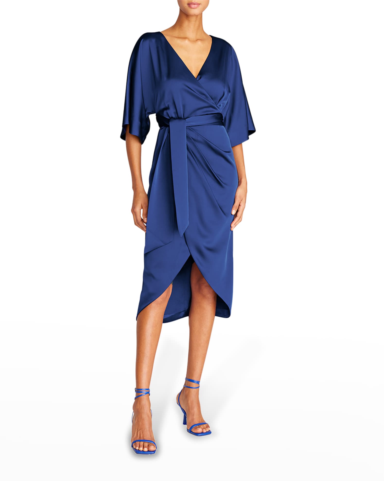 Theia Alicia FauxWrap Cocktail Dress Neiman Marcus
