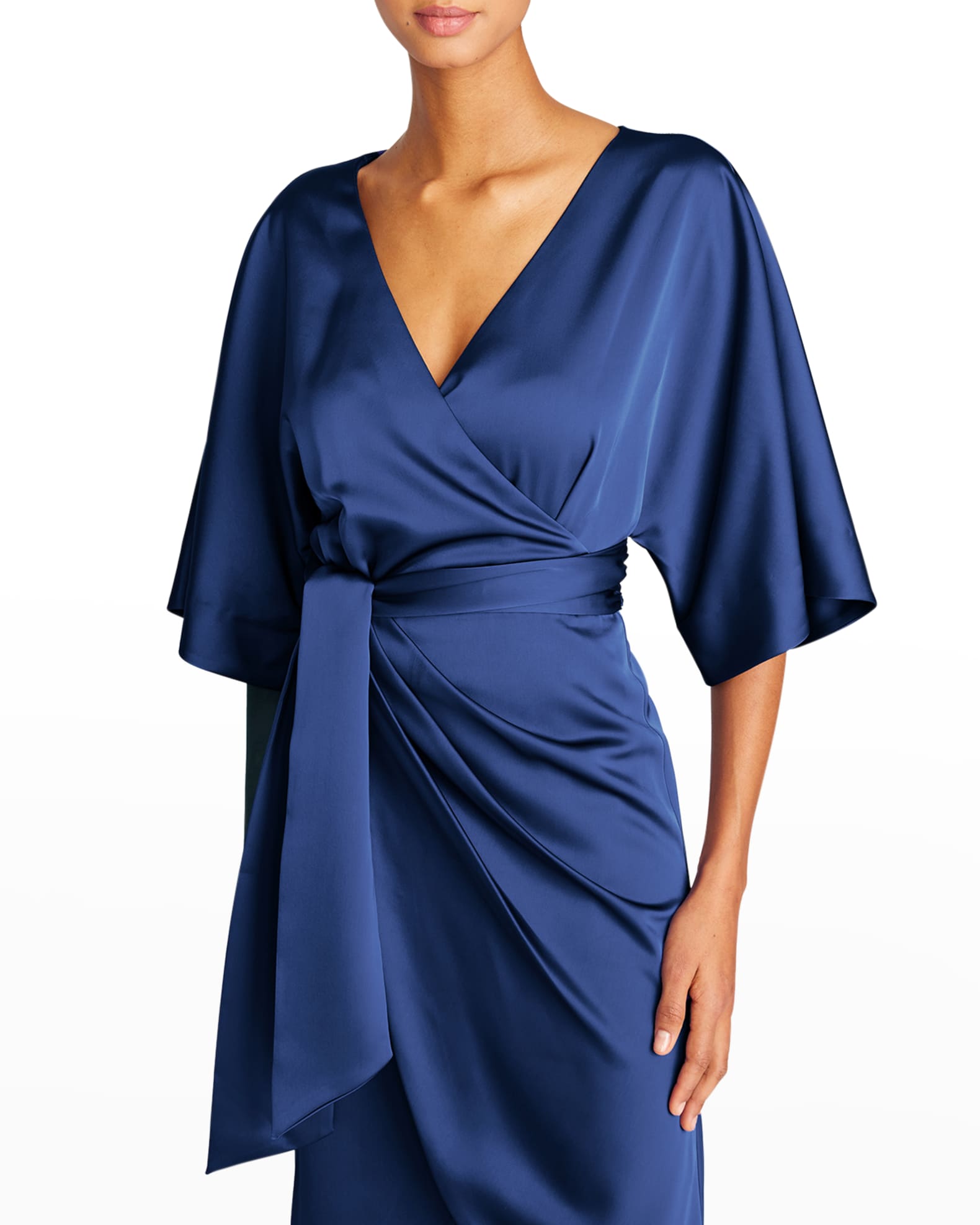 Theia Alicia FauxWrap Cocktail Dress Neiman Marcus
