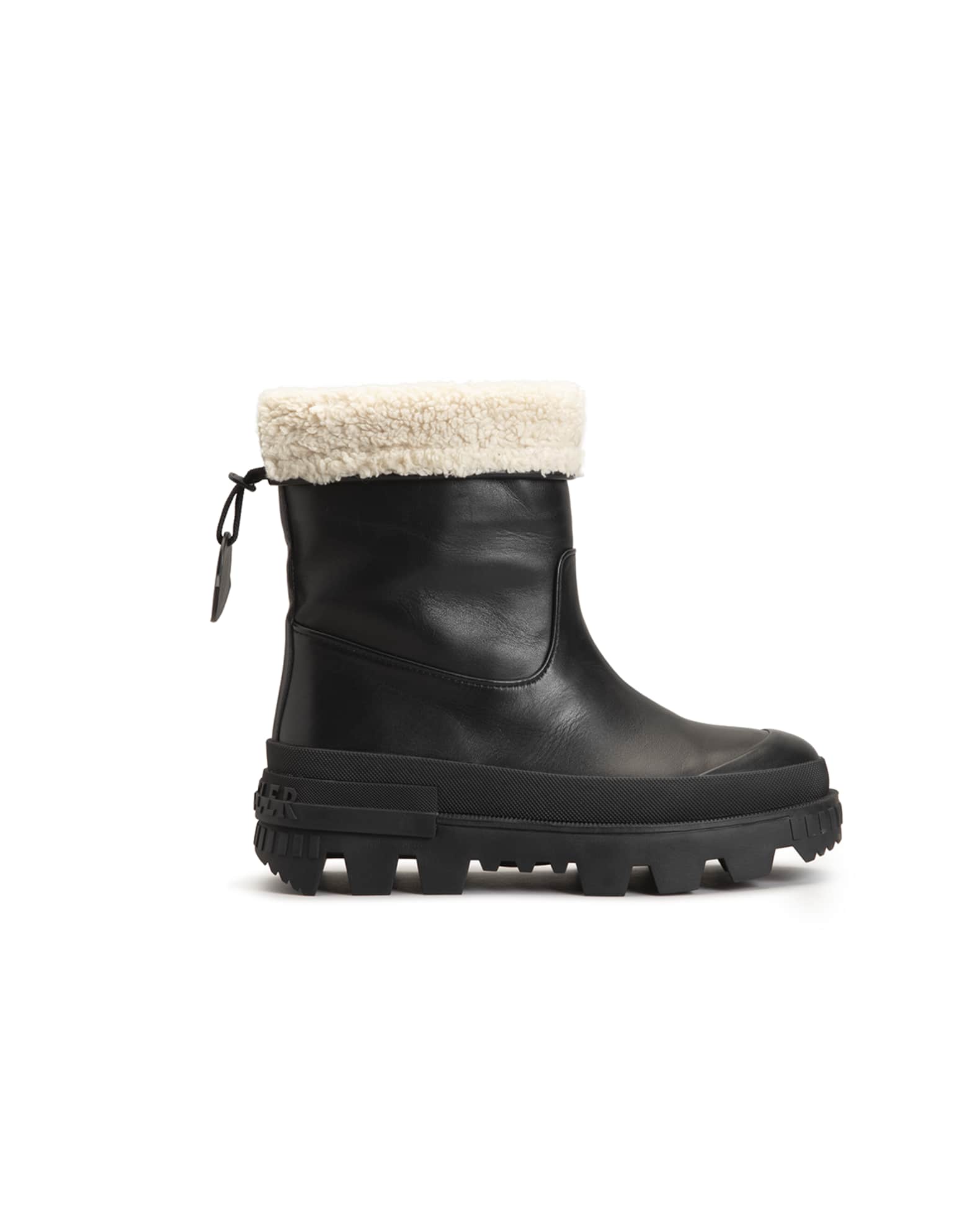 Moncler Moscova Leather Faux Fur Snow Boots | Neiman Marcus
