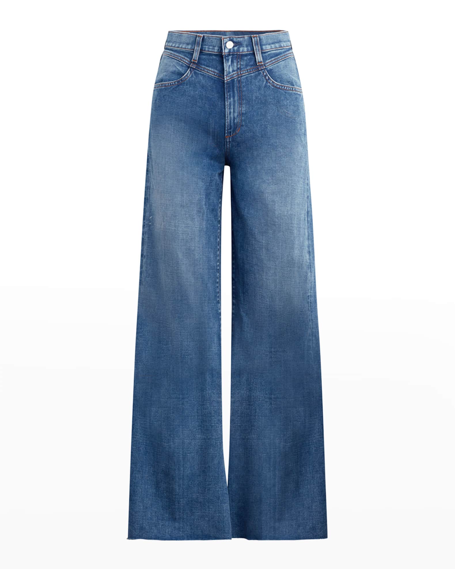 Joe's Jeans The Goldie Wide Raw Hem Jeans Neiman Marcus