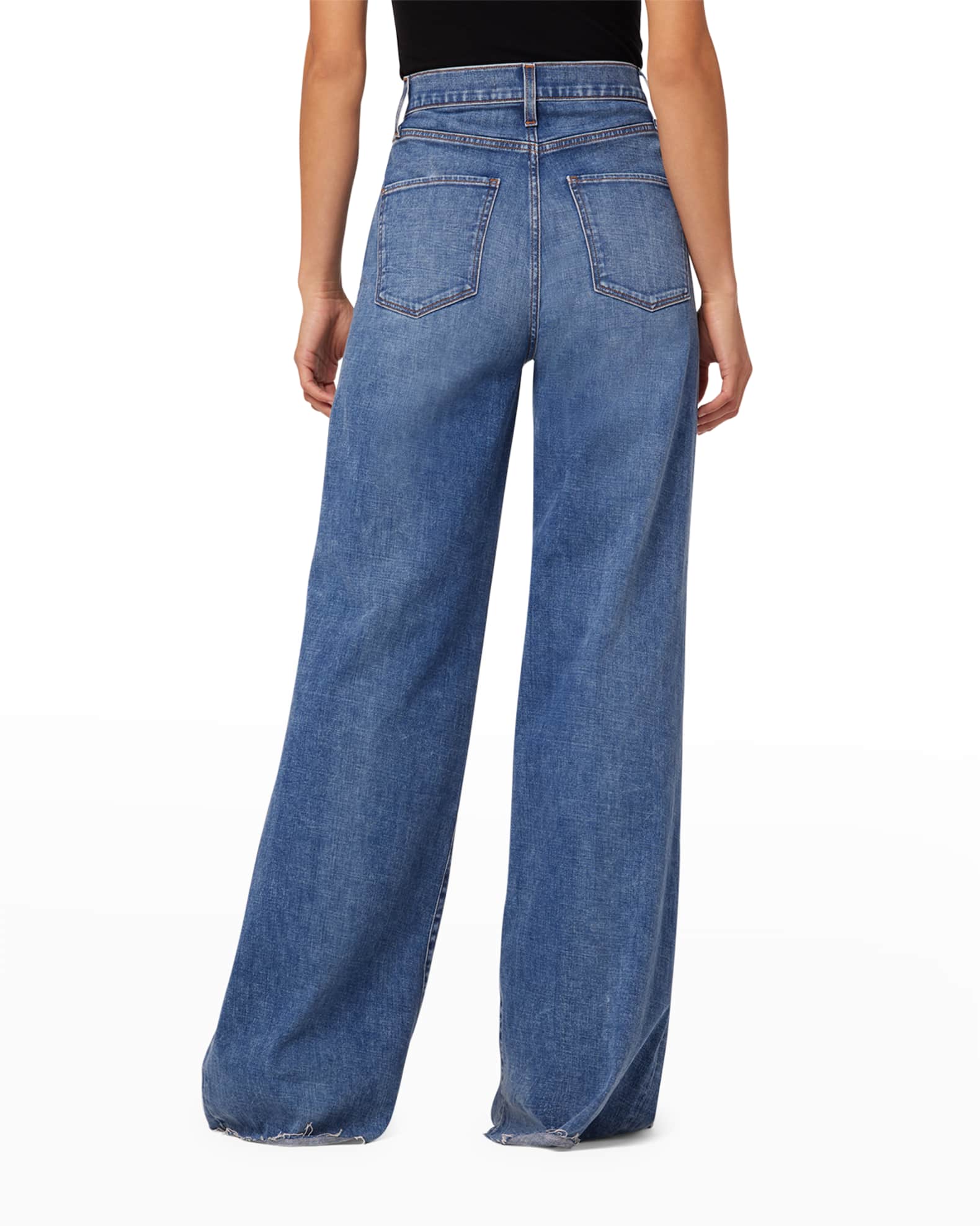 Joe's Jeans The Goldie Wide Raw Hem Jeans Neiman Marcus