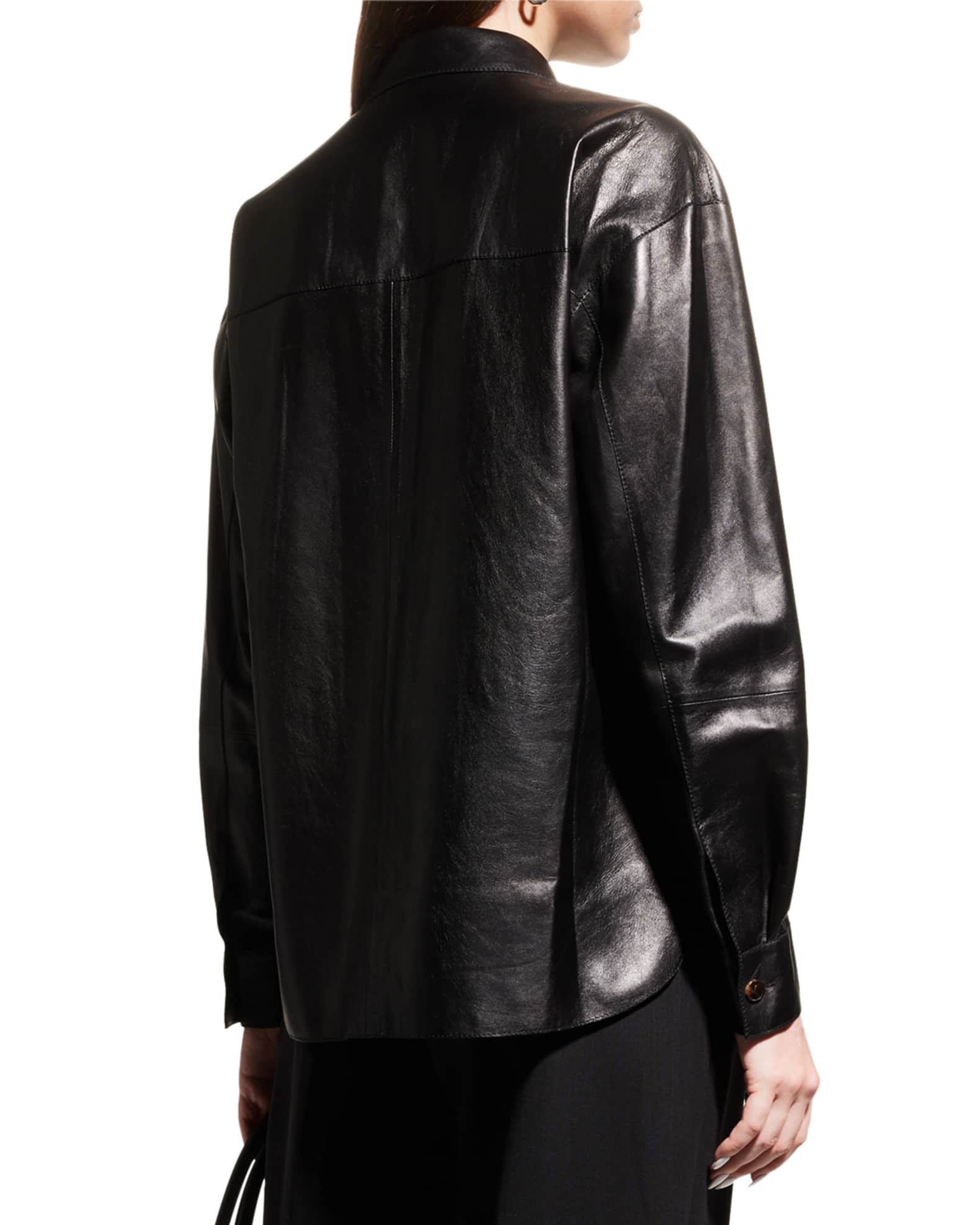 Leather Shirt Jacket