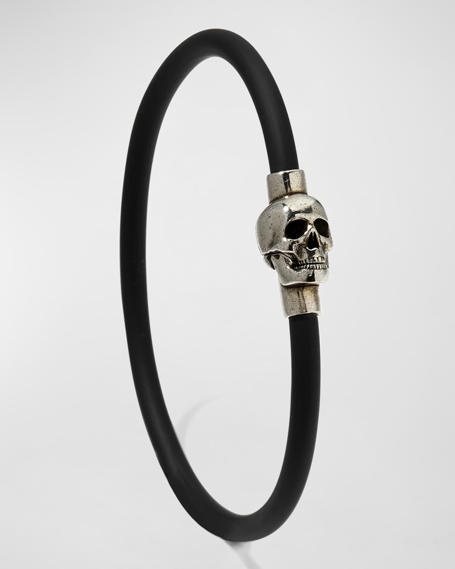 最愛 Rubber Men's Cord Bracelet Skull アクセサリー