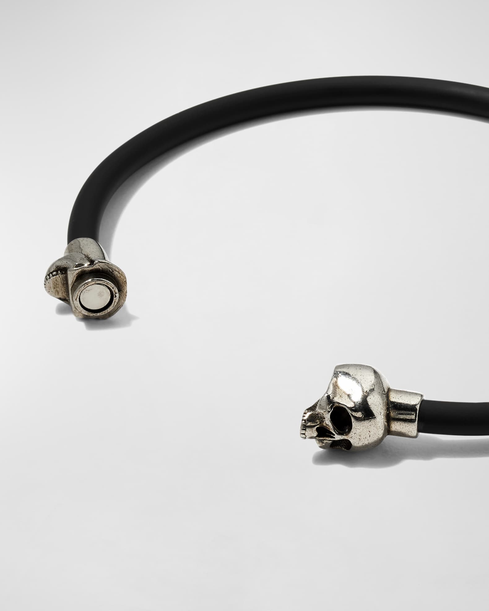 Men's Rubber Cord Skull Bracelet