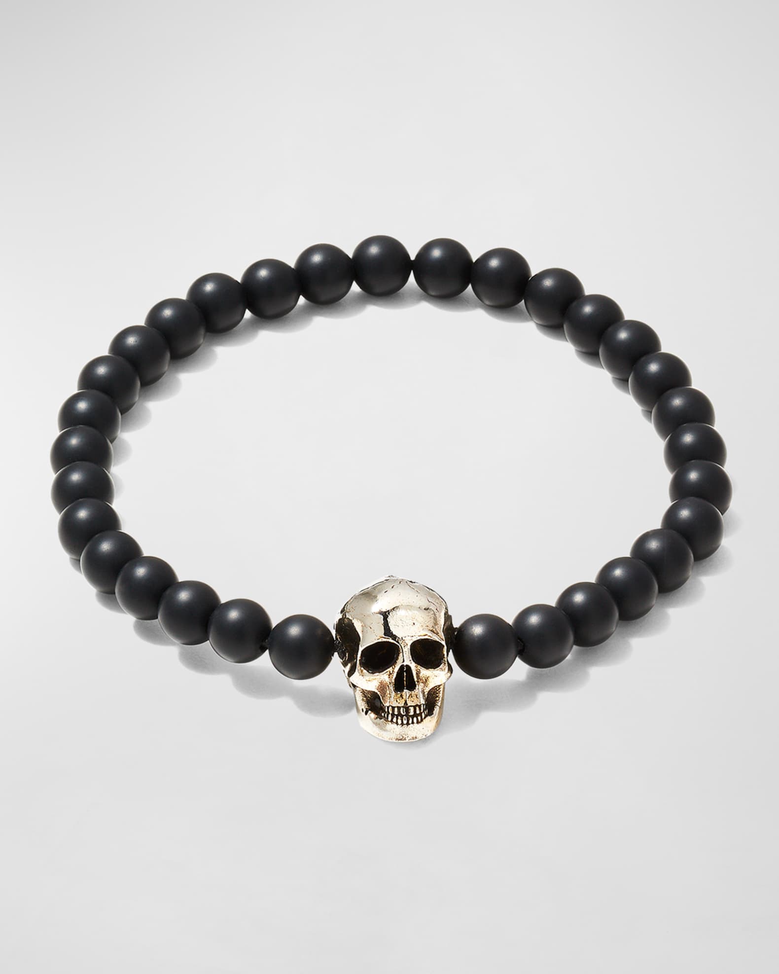 Alexander mcqueen beaded skull bracelet deals