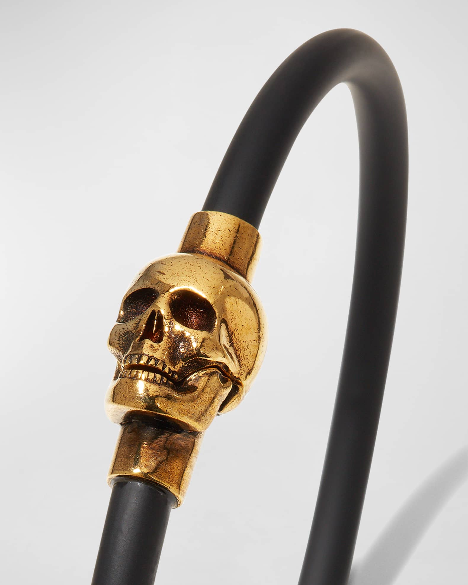 Men's Rubber Cord Skull Bracelet
