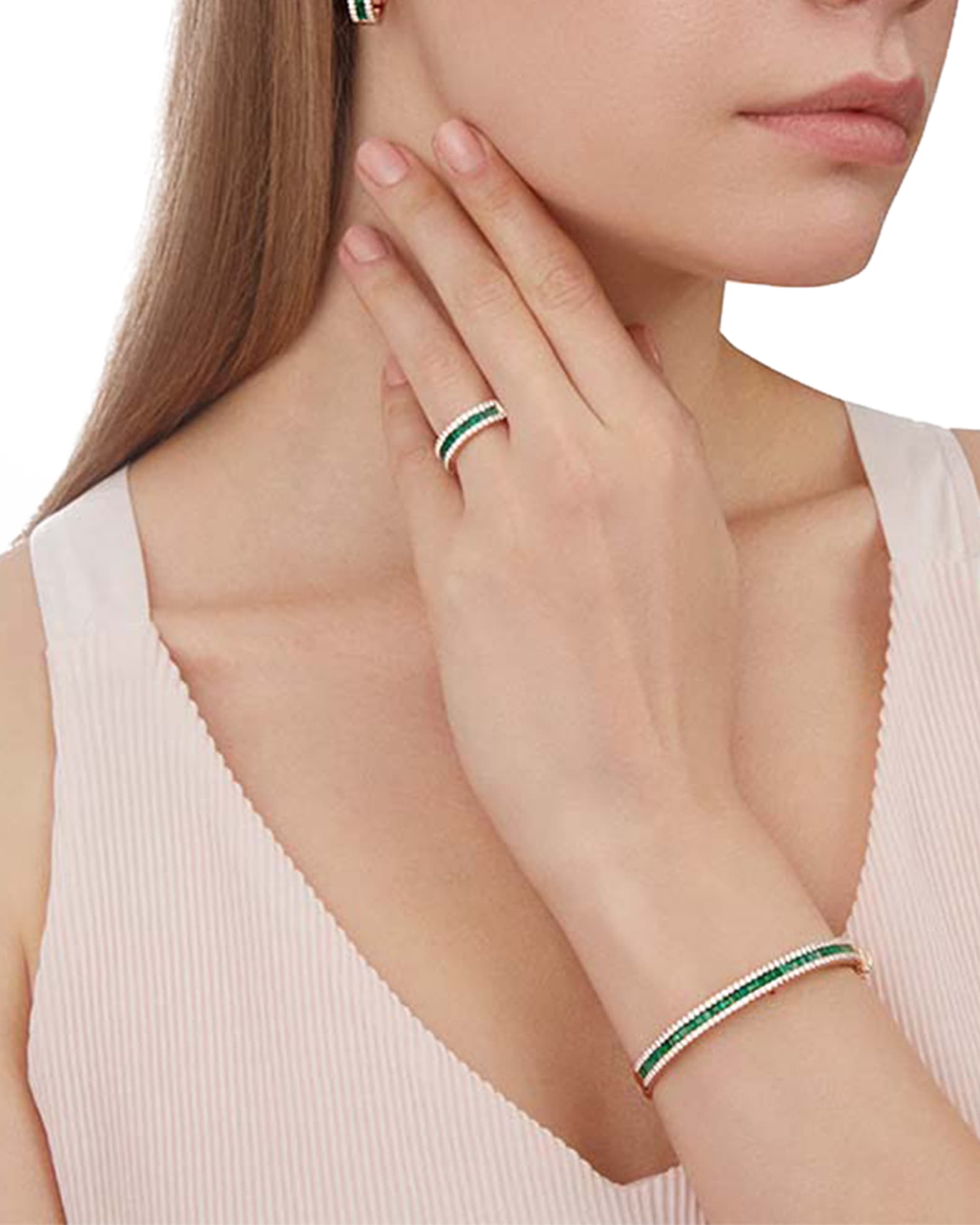 Mondrian Diamond and Emerald Ring 1