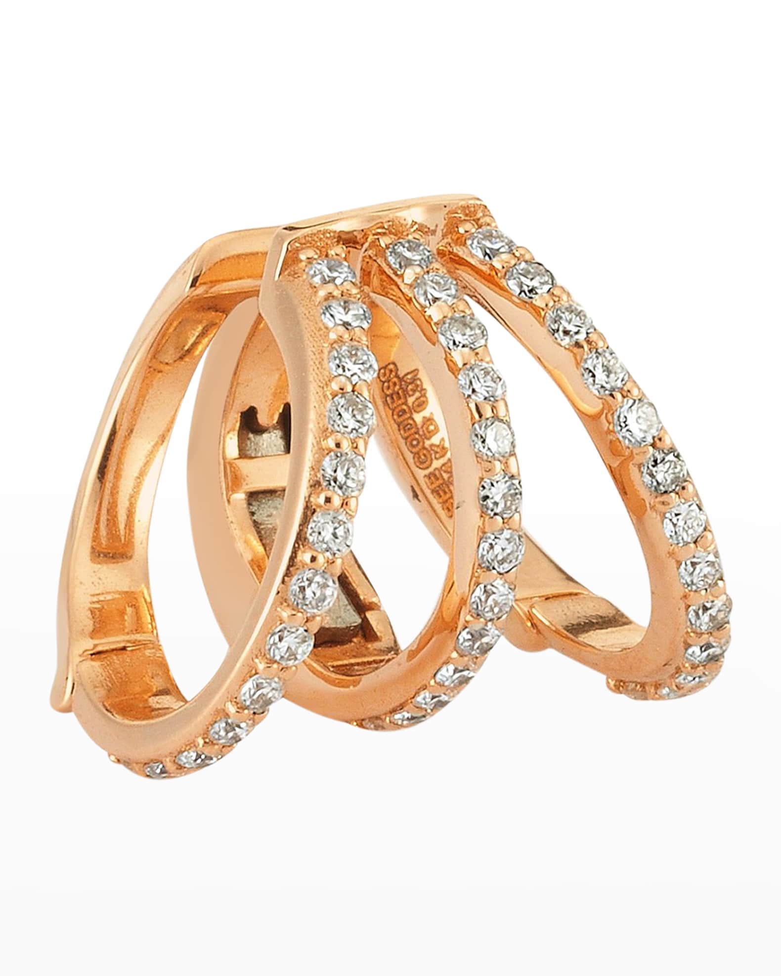 3-Row Mondrian Cuff Earring, Single 0